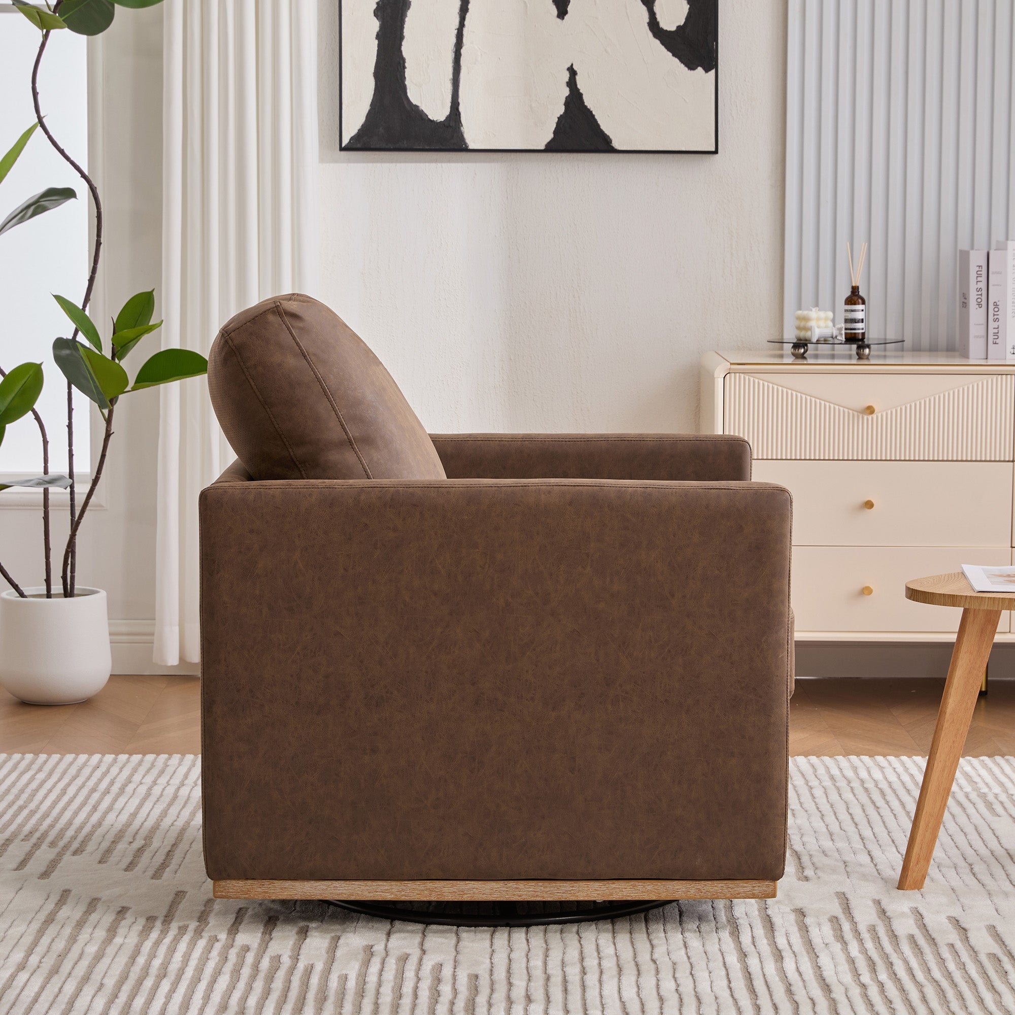 Thornfield Upholstered Square Swivel Accent Chair