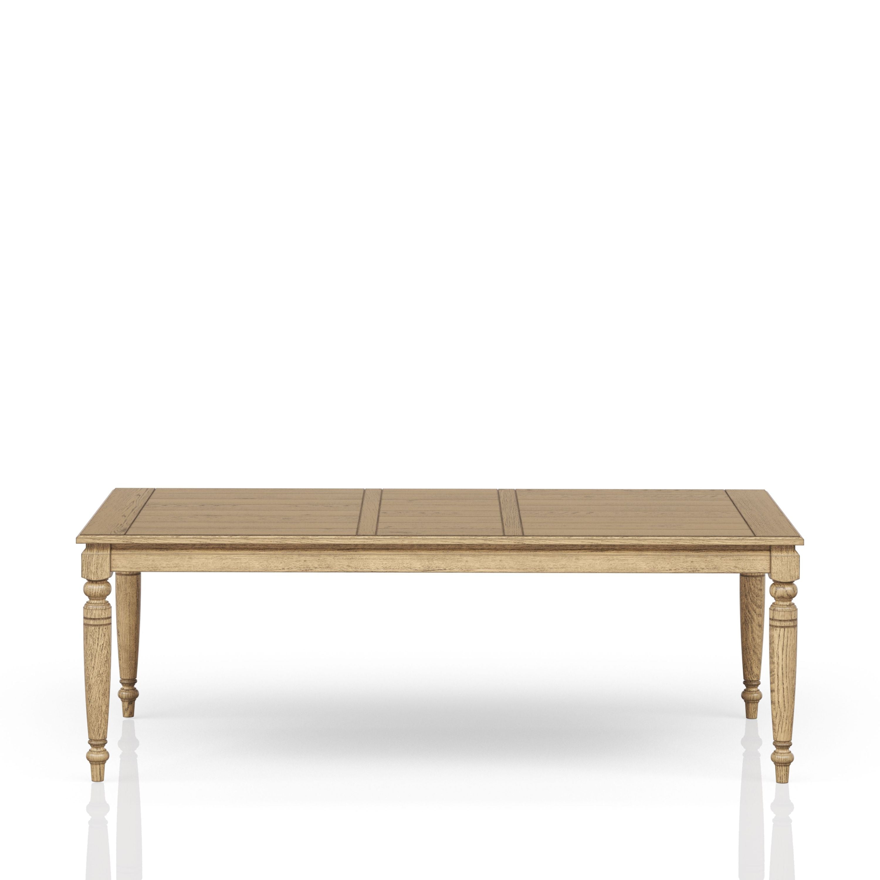 Fordham Turned Leg Wood Extendable Dining Table with Leaf