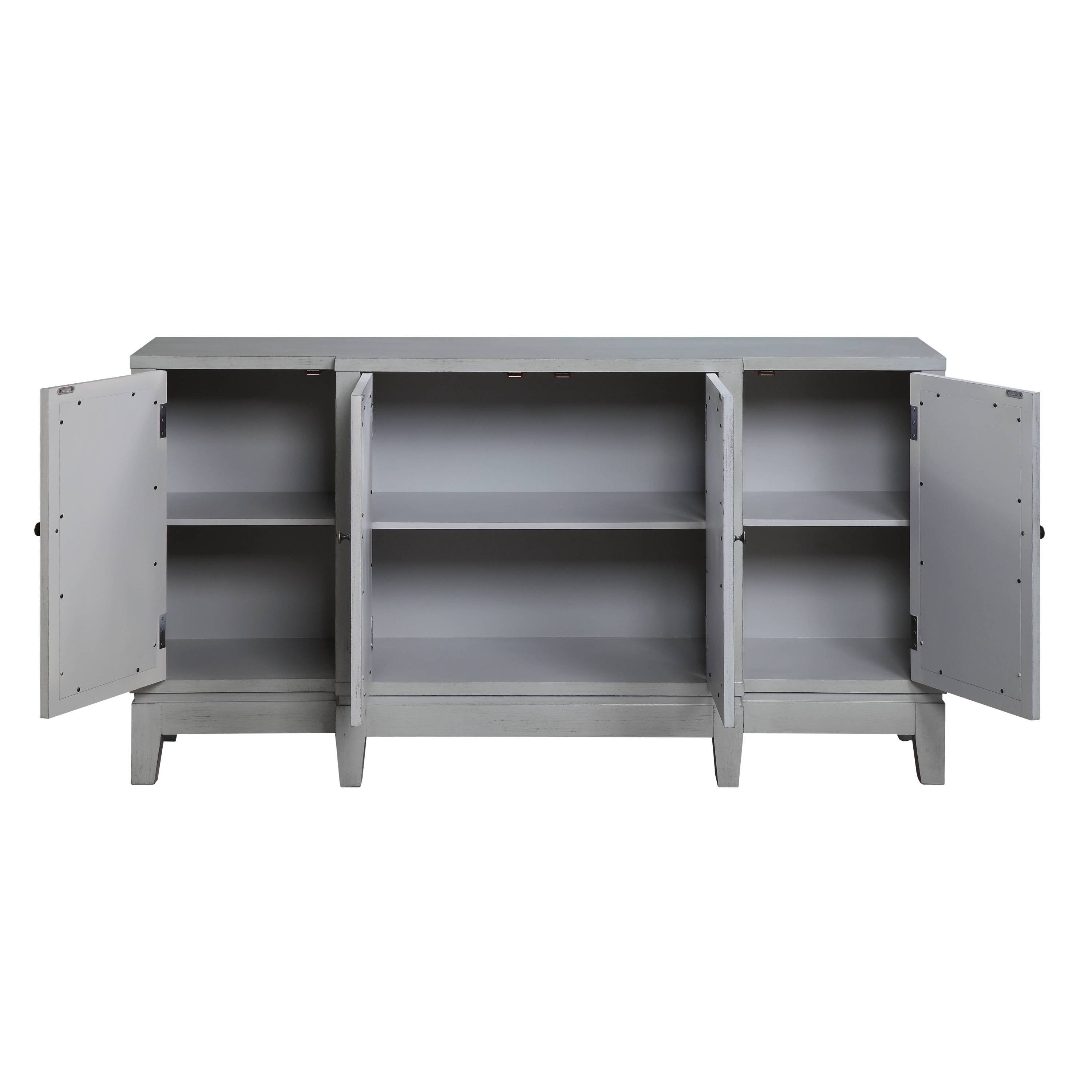 Magdi Antique Gray Finish Console Cabinet