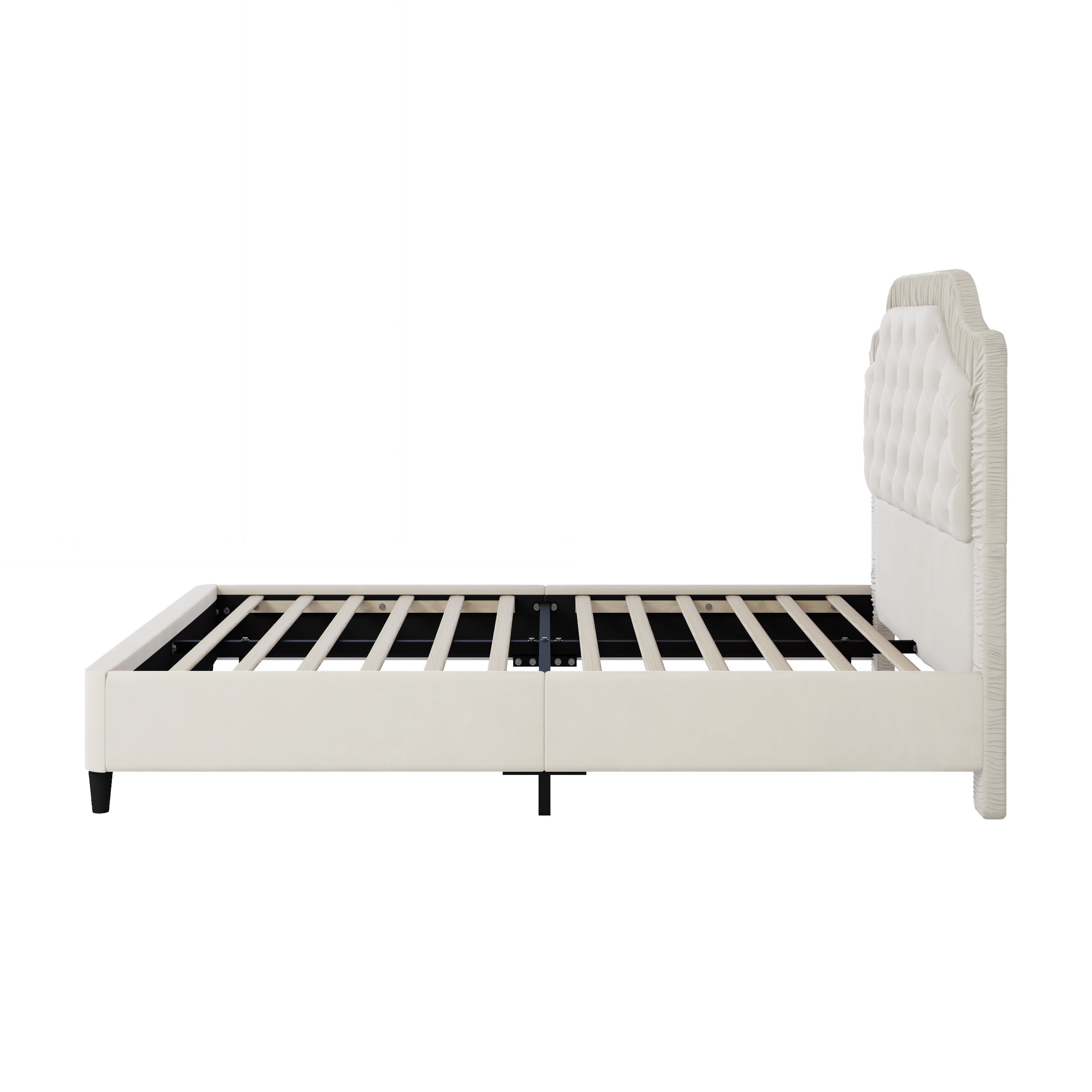 Button Tufted Headboard Bed