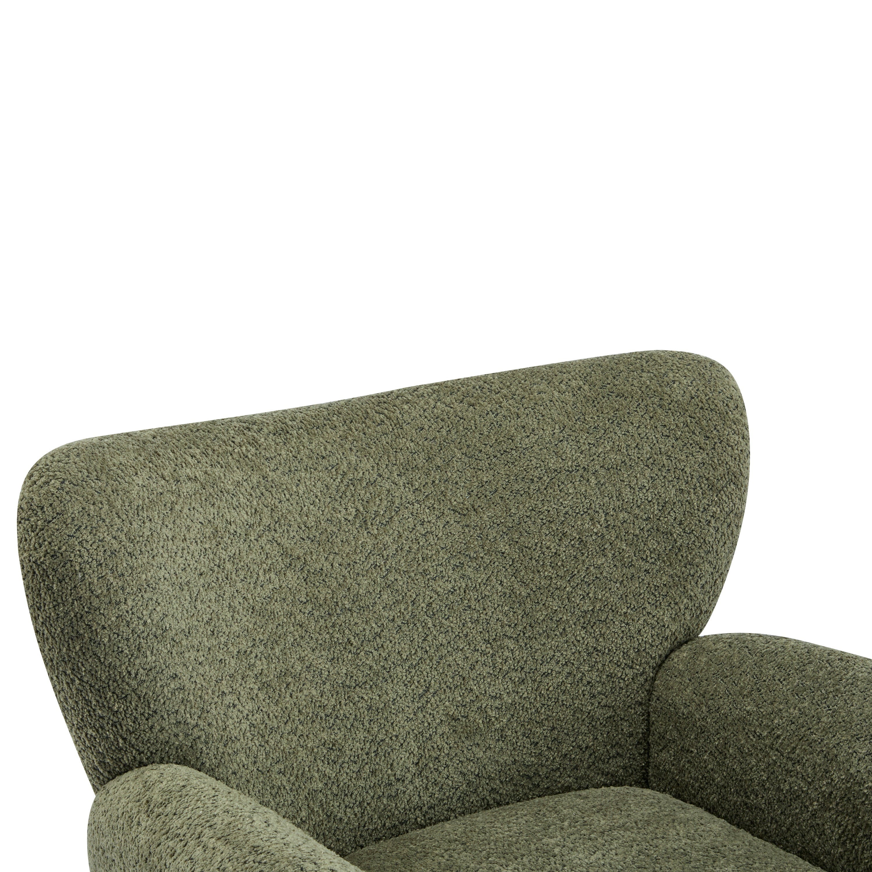 Cozy Wingback Accent Chair with Round Wood Feet