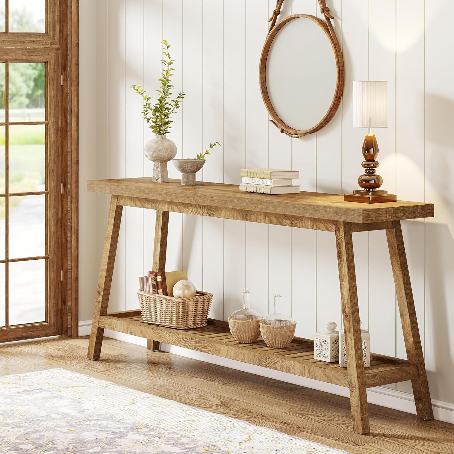 Marleton Solid Wood Modern Farmhouse Console Table