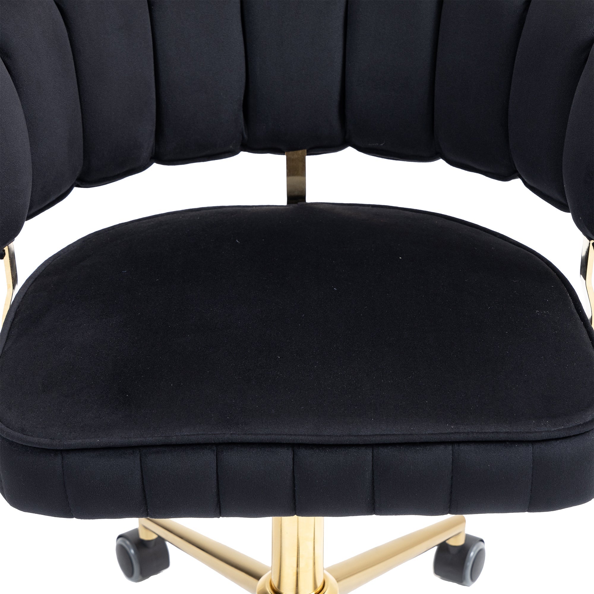 Modern Velvet Home Office Desk Chair with Adjustable Height and Swivel Wheels