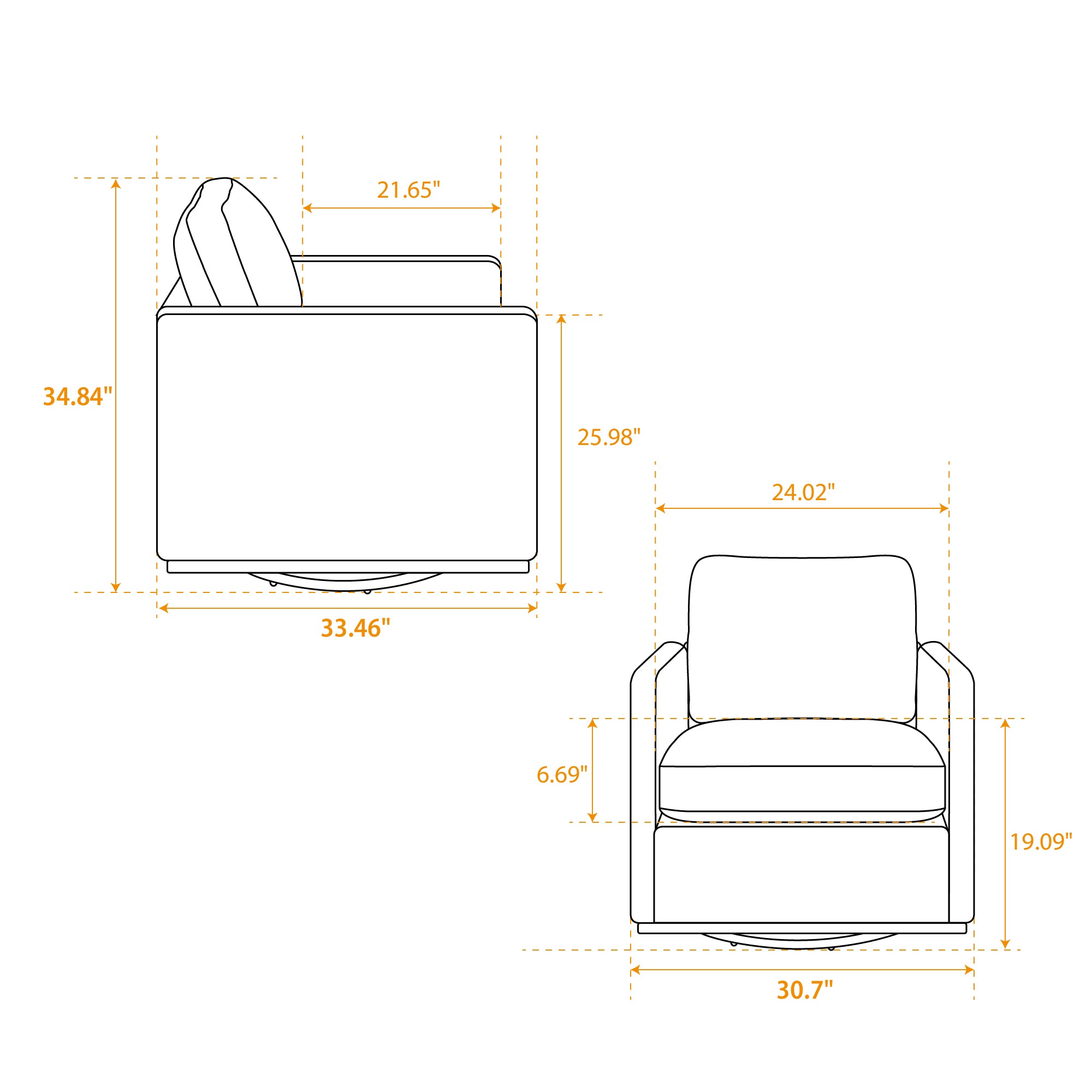 Modern Square Upholstered Swivel Accent Chair