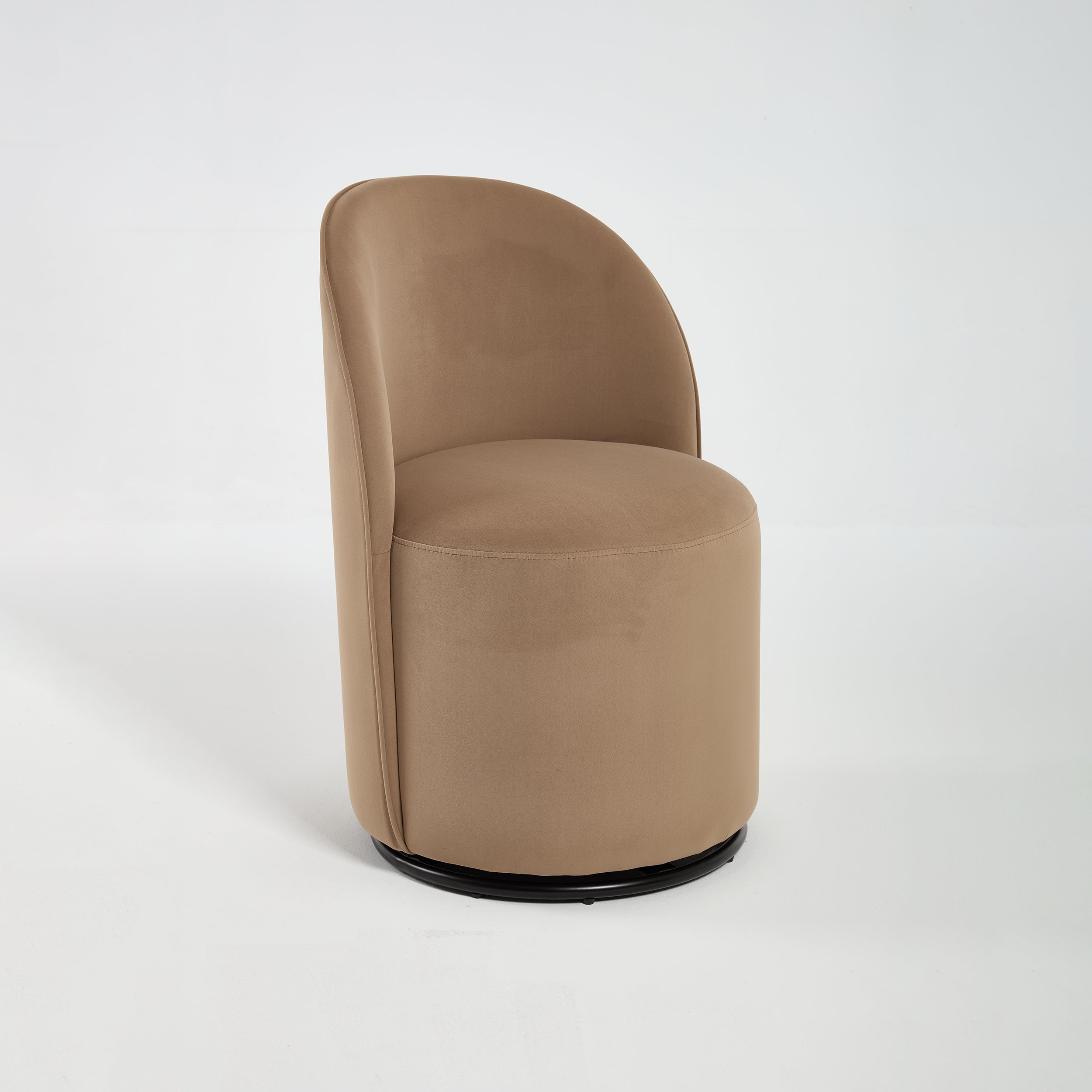 Ashcombe Mid Century Modern Round Velvet Dining Chair