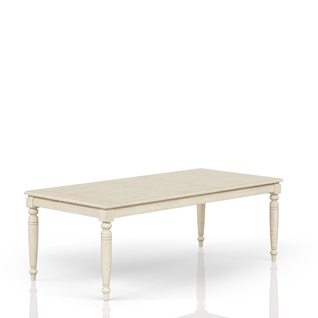 Fordham Turned Leg Wood Extendable Dining Table with Leaf