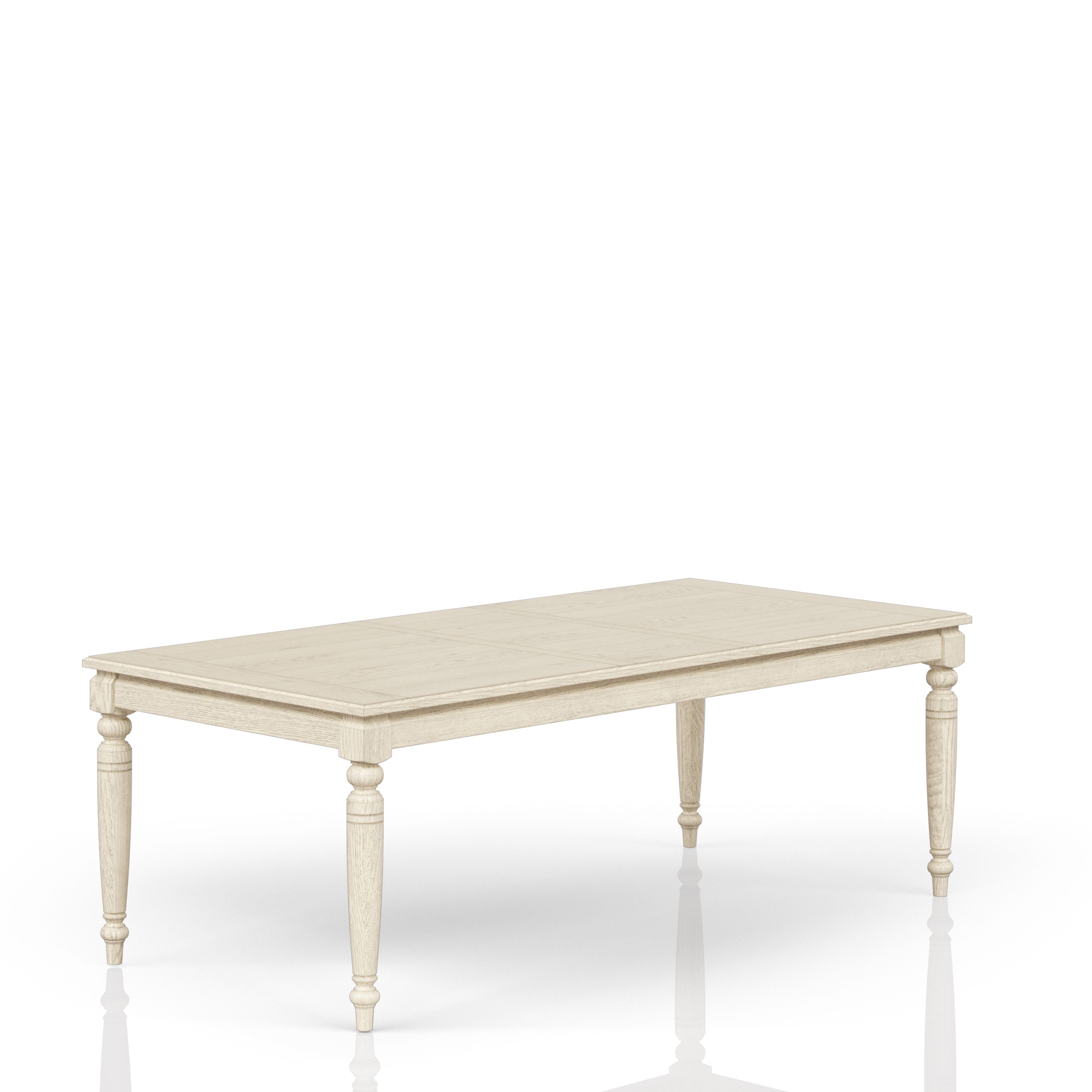 Fordham Turned Leg Wood Extendable Dining Table with Leaf