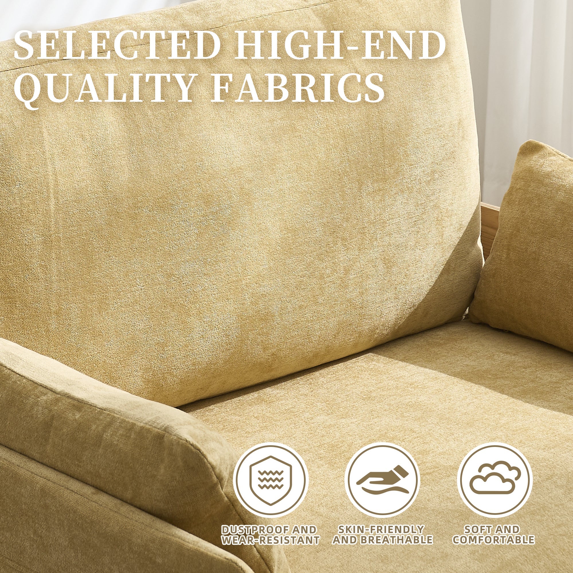 Mid-Century Modern Chenille Foldable Sofa Bed Recliner