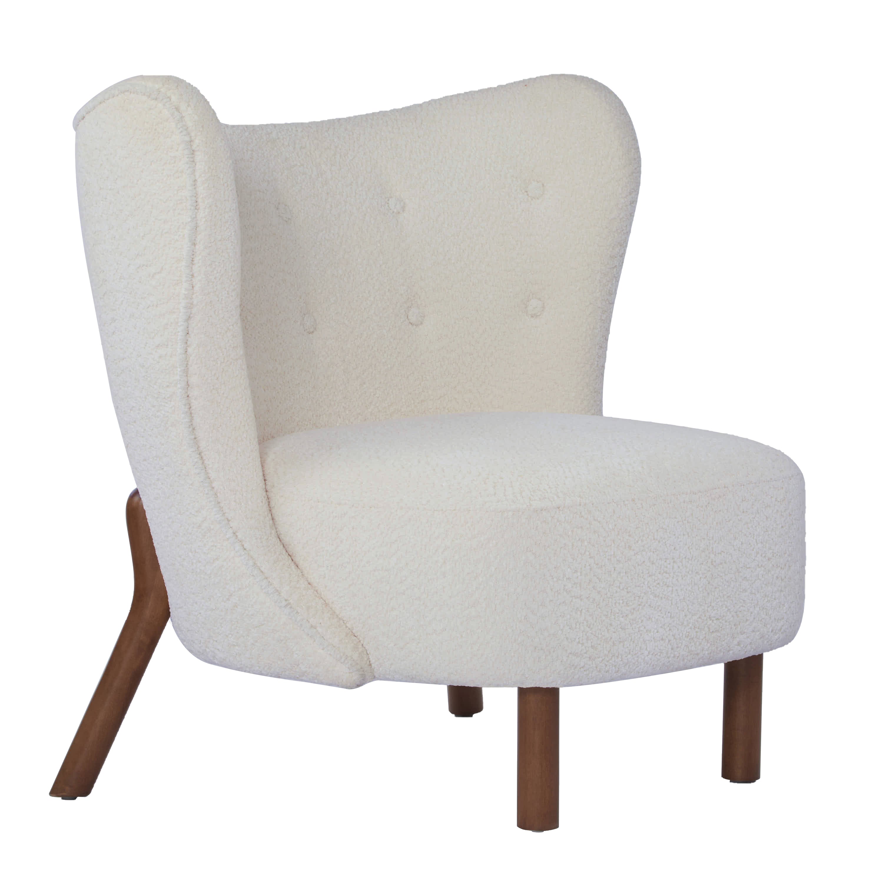 Bella Upholstered Wingback Armless Accent Chair
