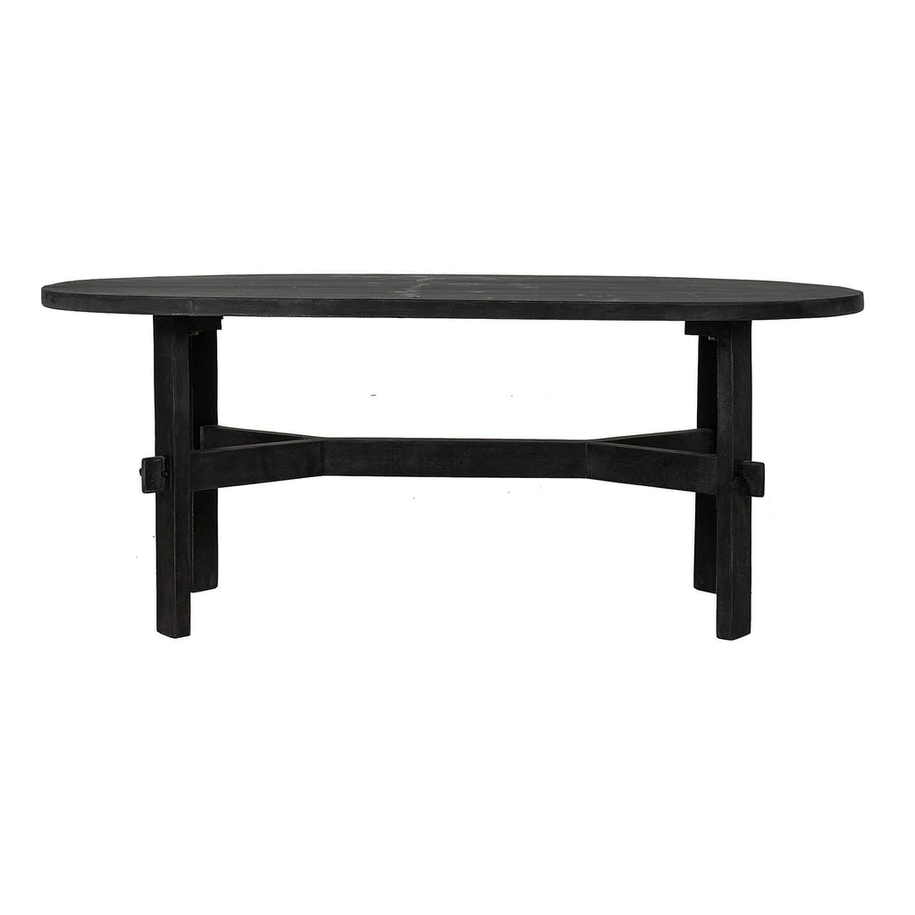 Asher Solid Wood Rustic Oval Coffee Table