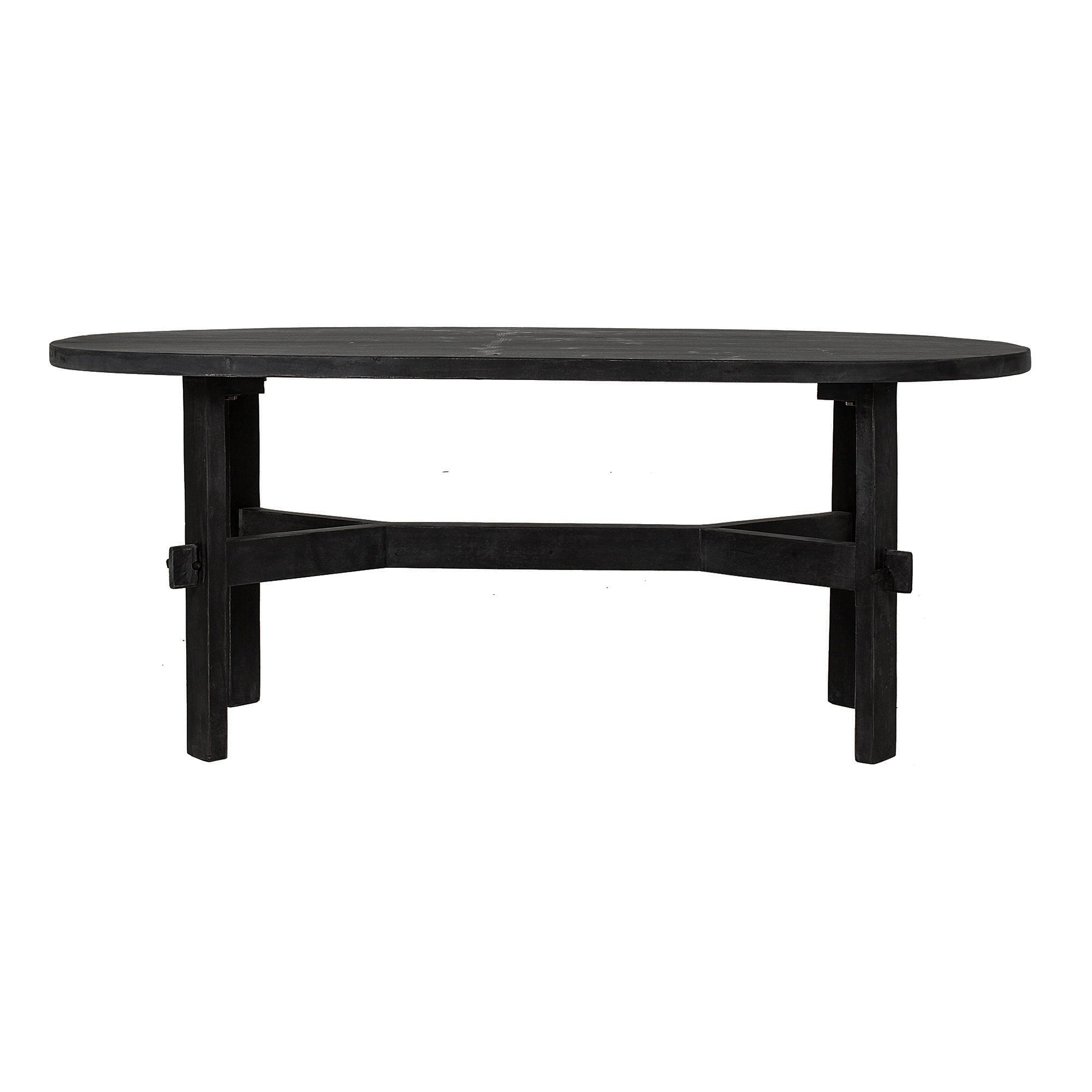 Asher Solid Wood Rustic Oval Coffee Table
