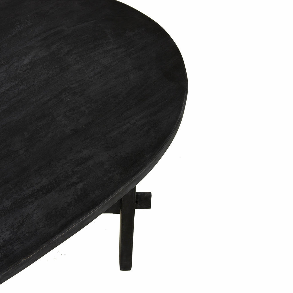 Asher Solid Wood Rustic Oval Coffee Table