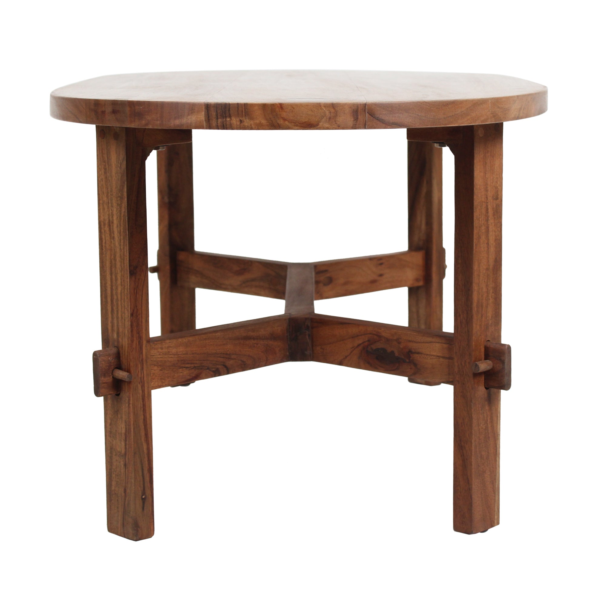Asher Solid Wood Rustic Oval Coffee Table