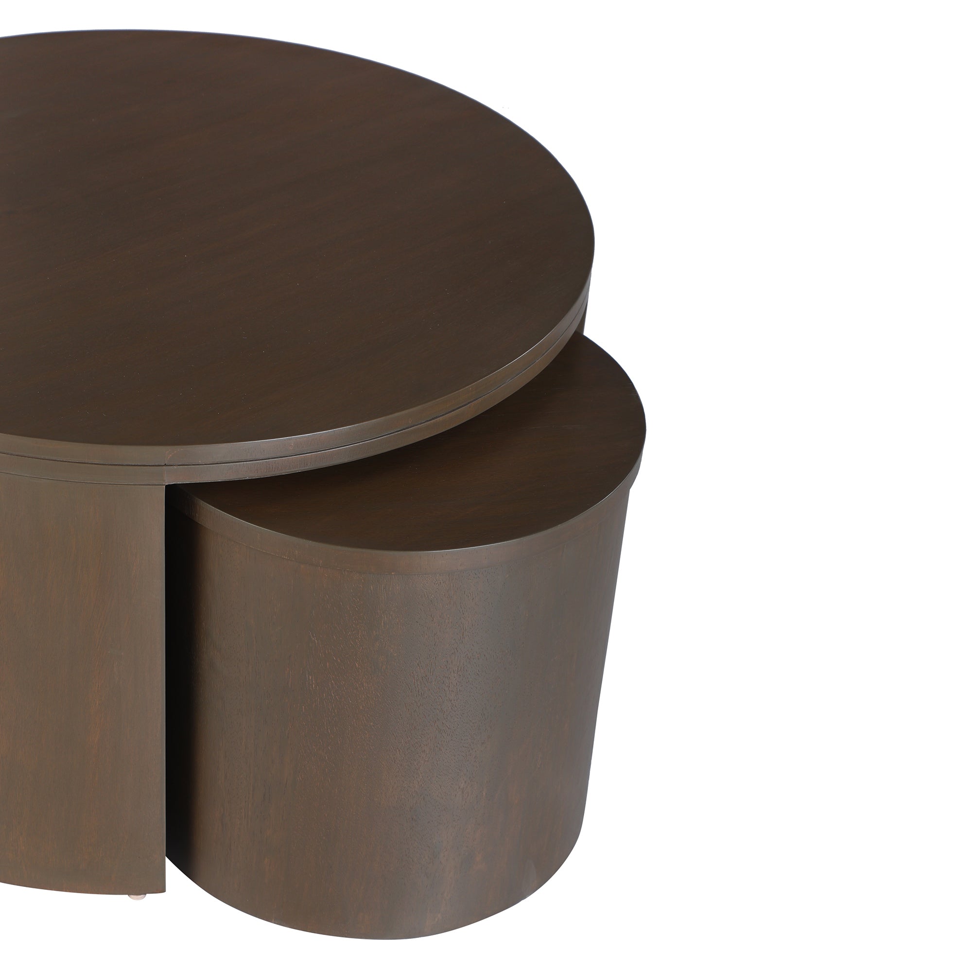 Cyrus Round Storage Coffee Table and Nesting Stool