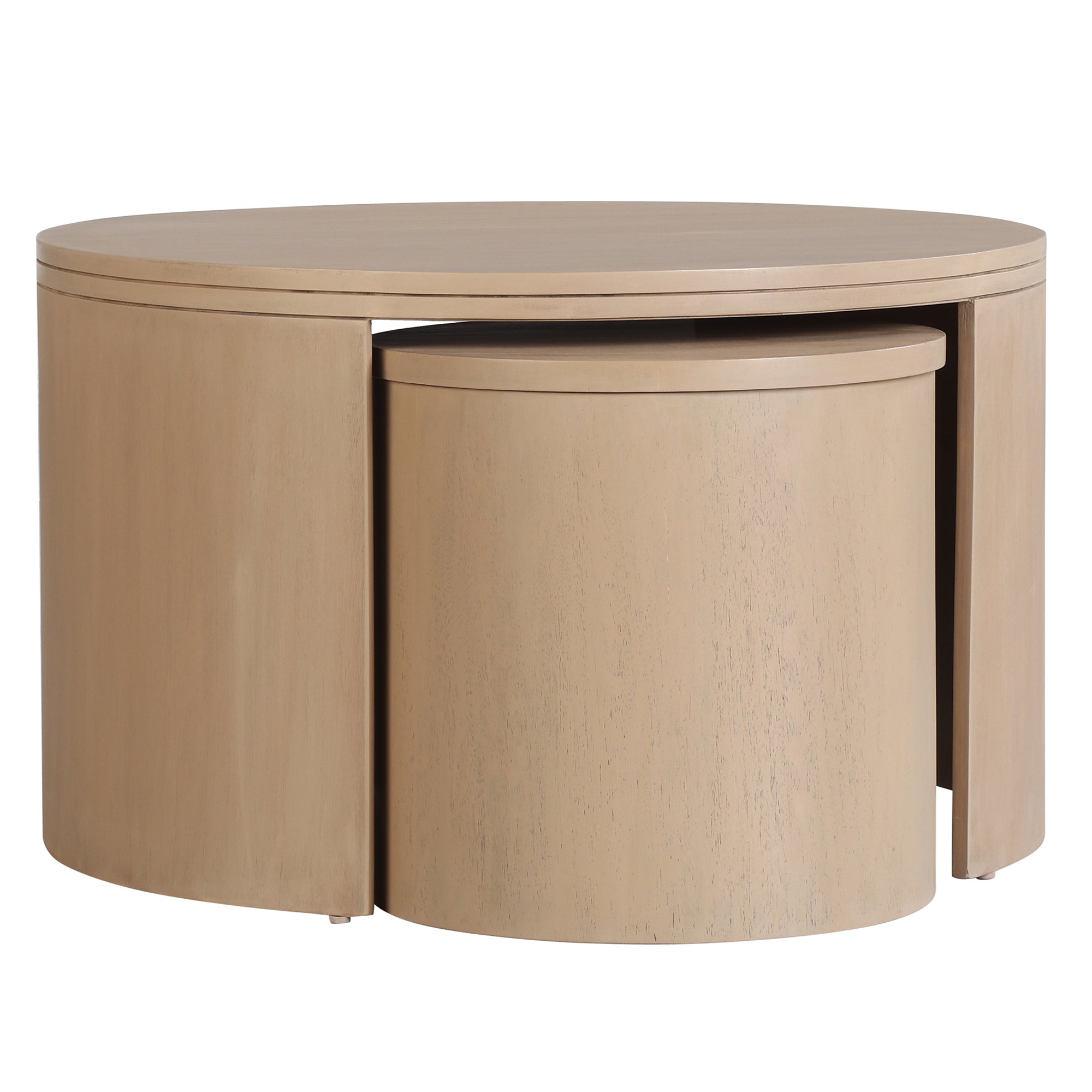 Cyrus Round Storage Coffee Table and Nesting Stool