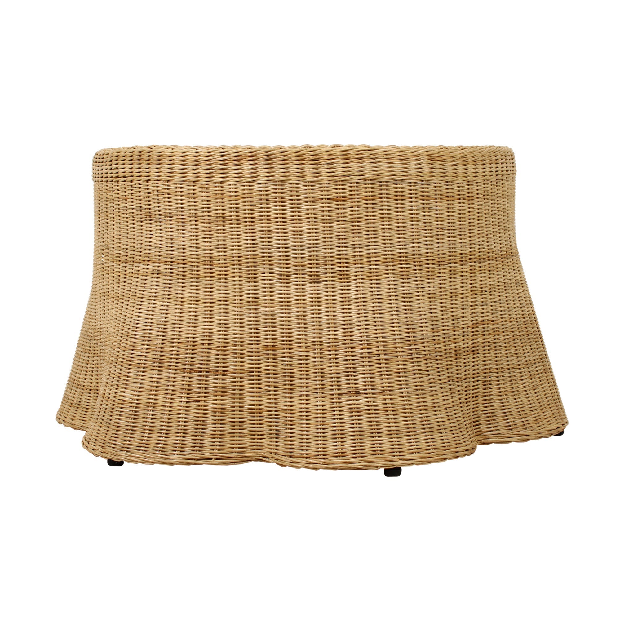 Mira Rattan Coffee Table With Scalloped Base