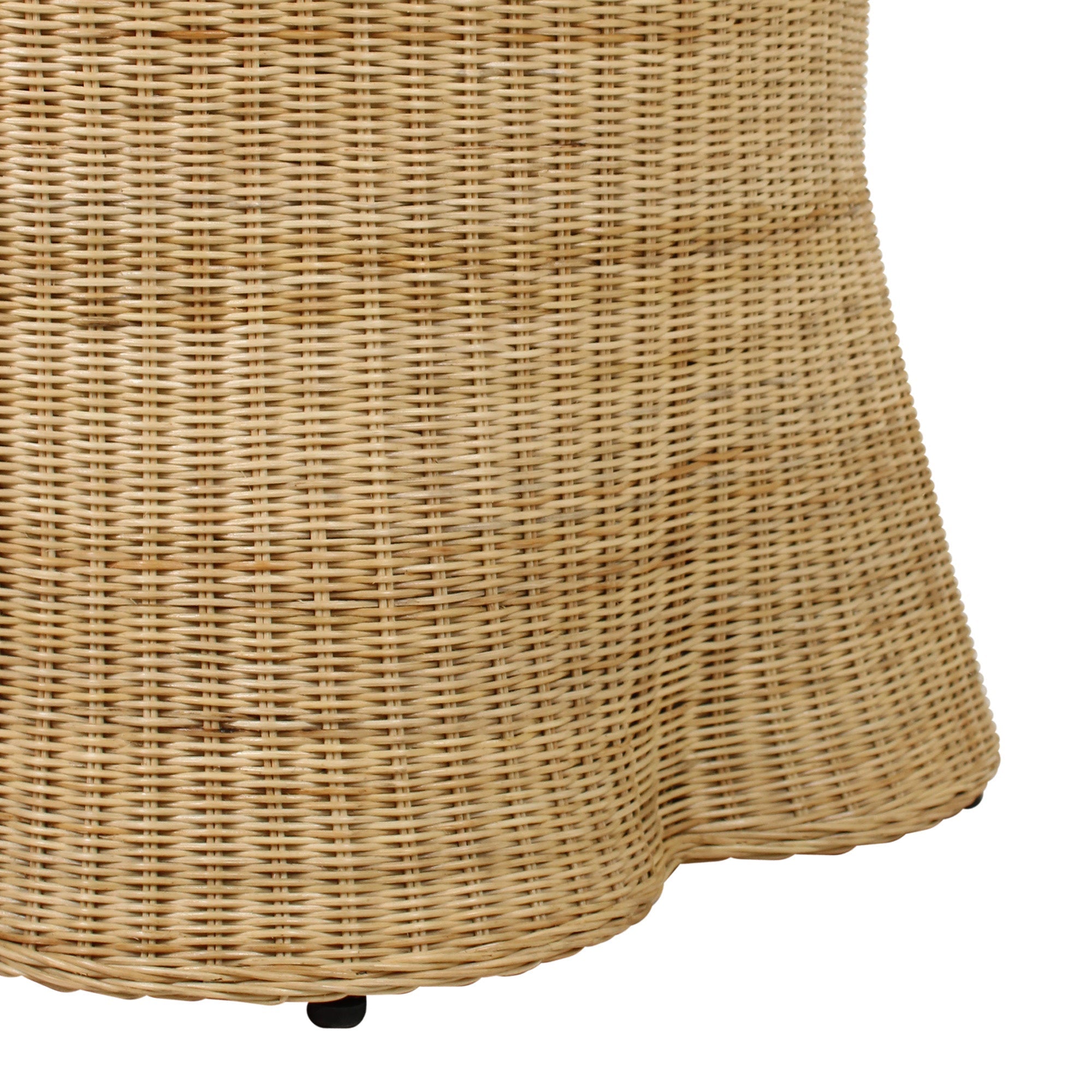 Mira Rattan Coffee Table With Scalloped Base