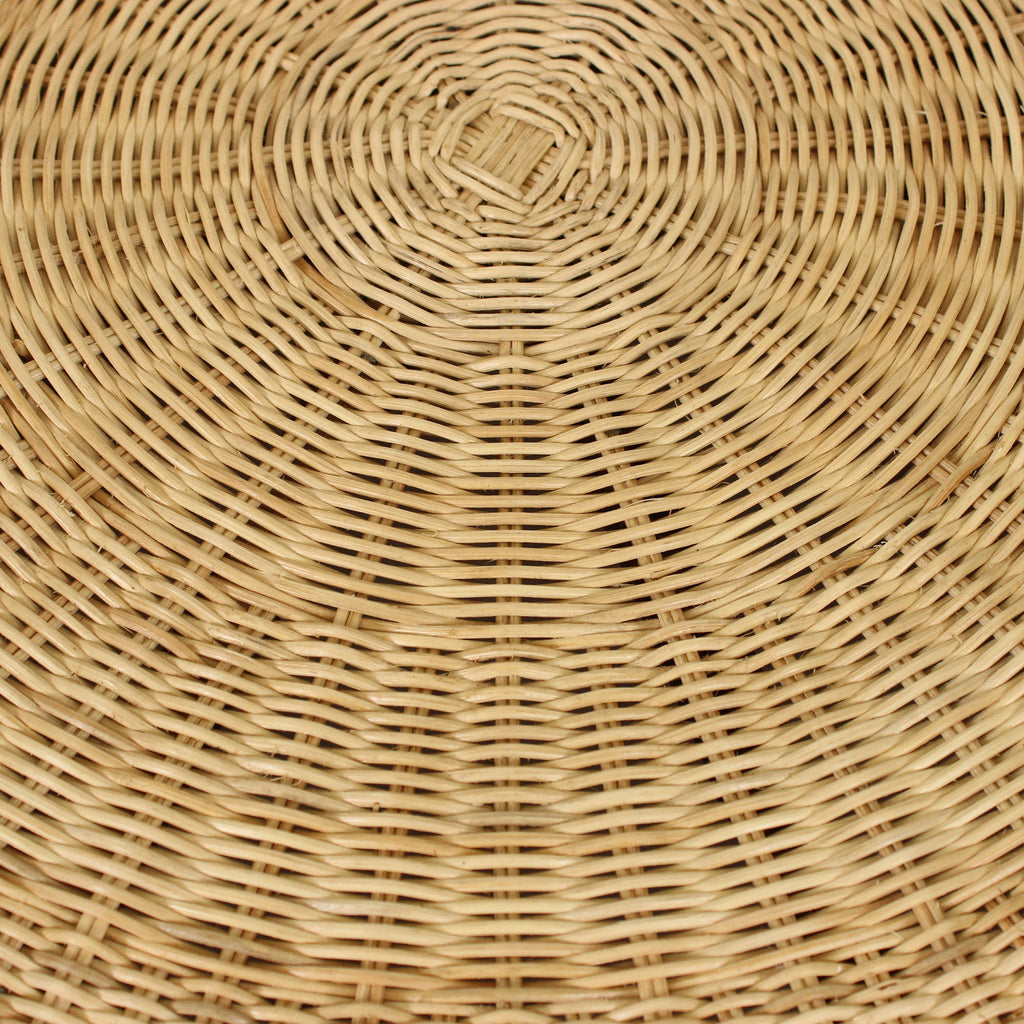 Mira Rattan Coffee Table With Scalloped Base