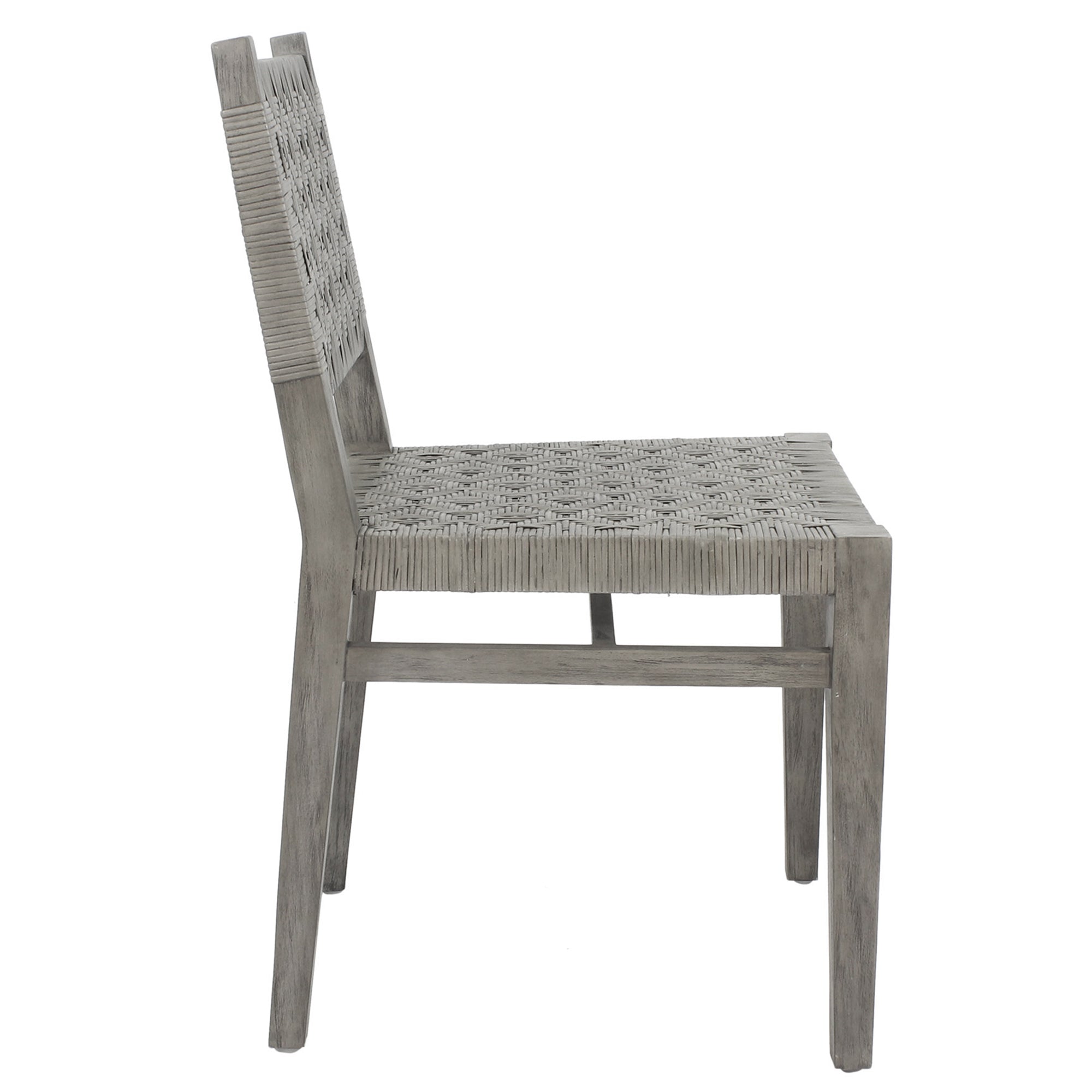 Javi Mahogany Wood and Rattan Seat Dining Chair, Set of 2
