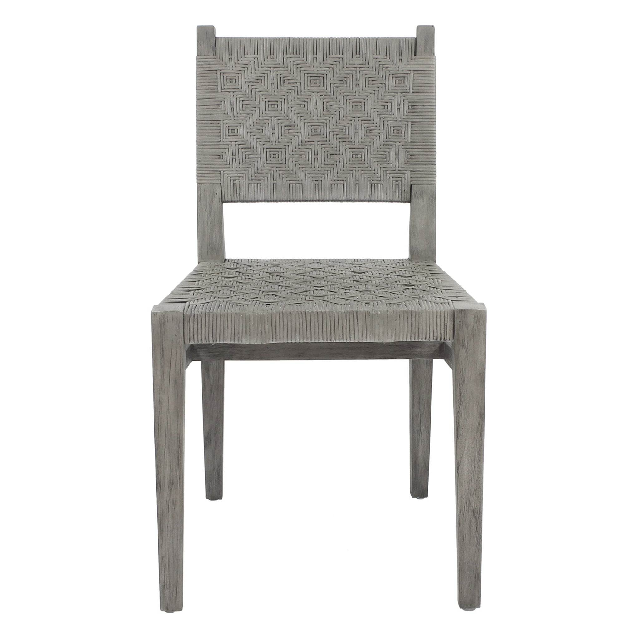 Javi Mahogany Wood and Rattan Seat Dining Chair, Set of 2