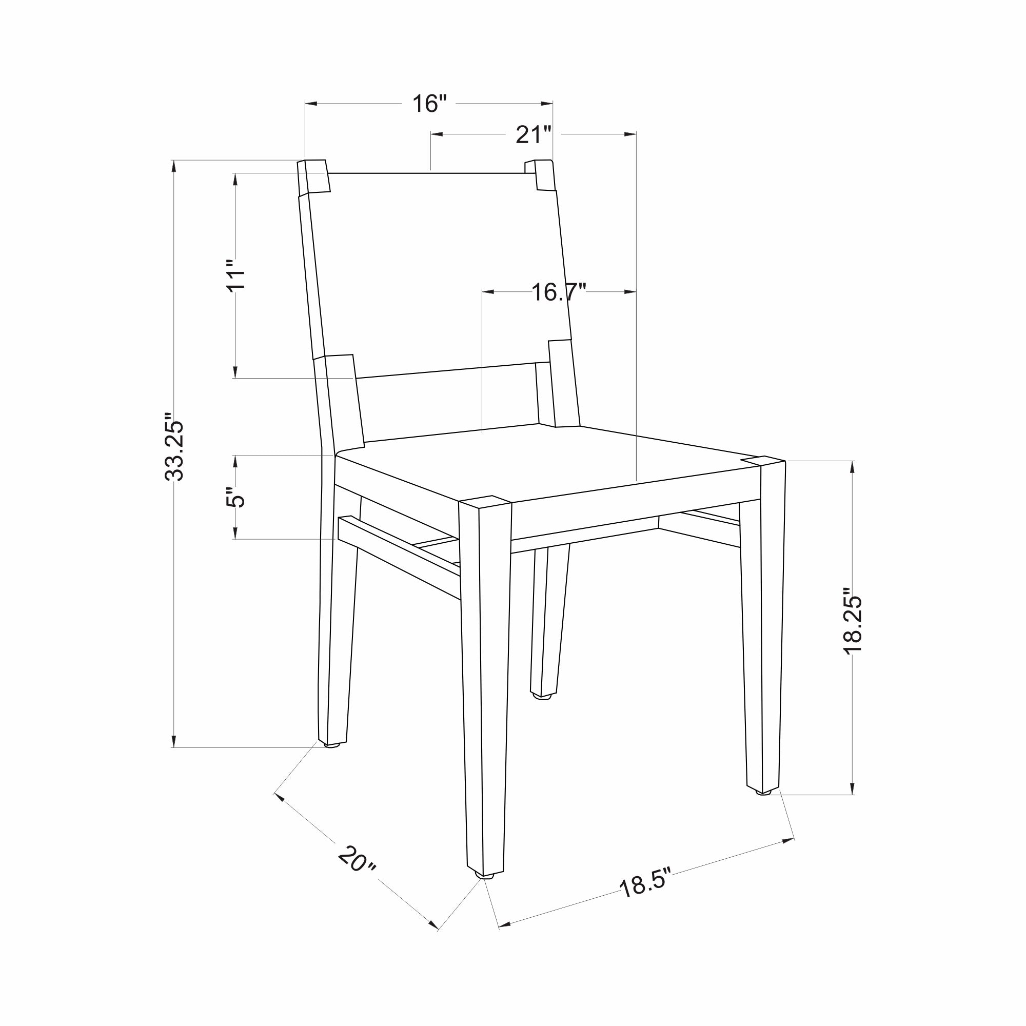 Javi Mahogany Wood and Rattan Seat Dining Chair, Set of 2