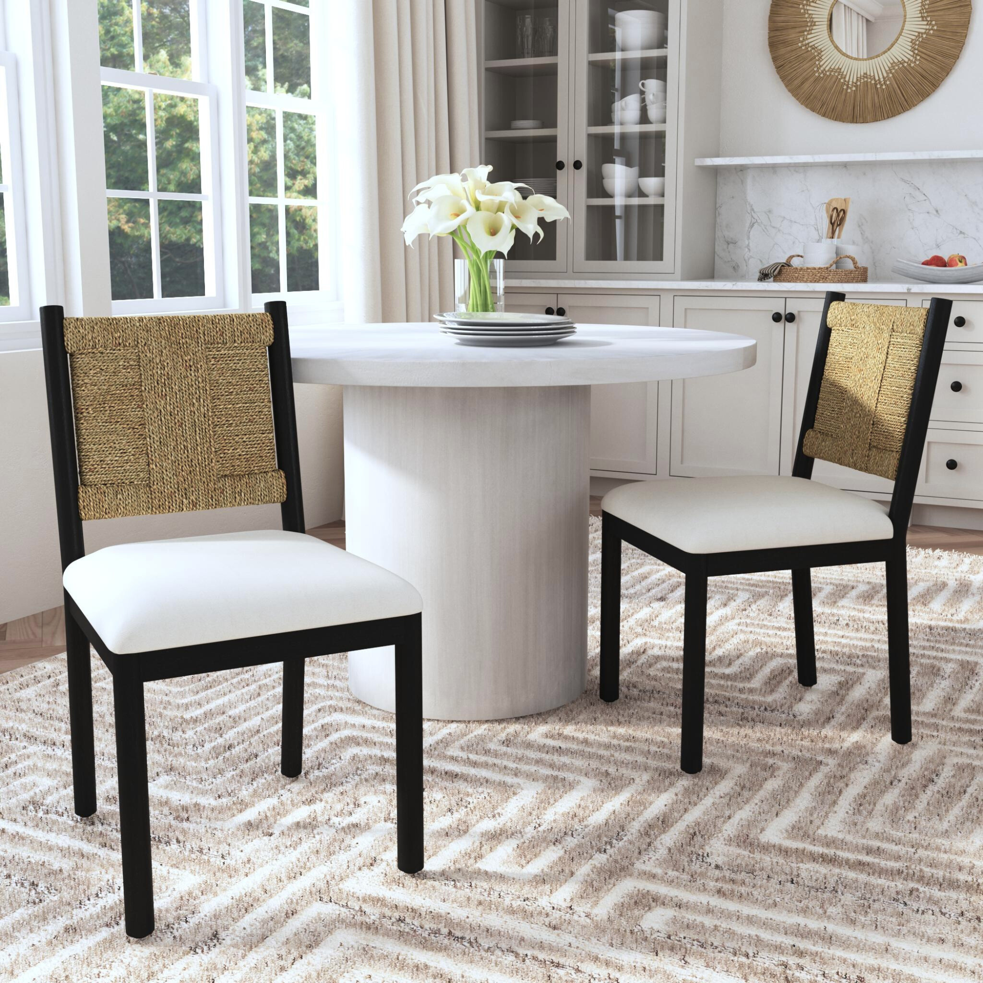 Kauai Woven Seagrass Dining Chair, Set of 2