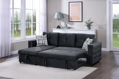 Canapé sectionnel convertible Reed F8540 - Noir