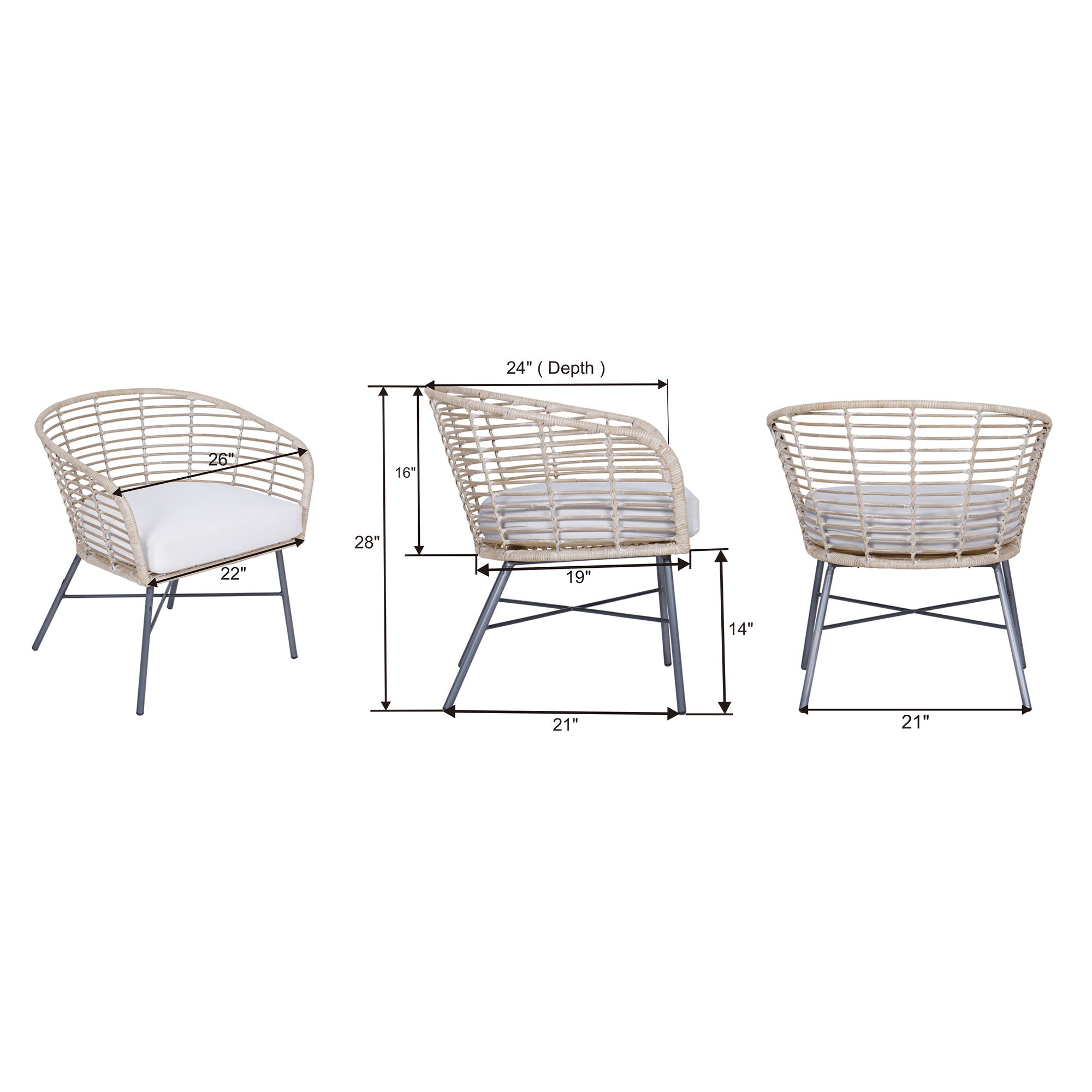 Cove Rattan Curved Occasional Chair