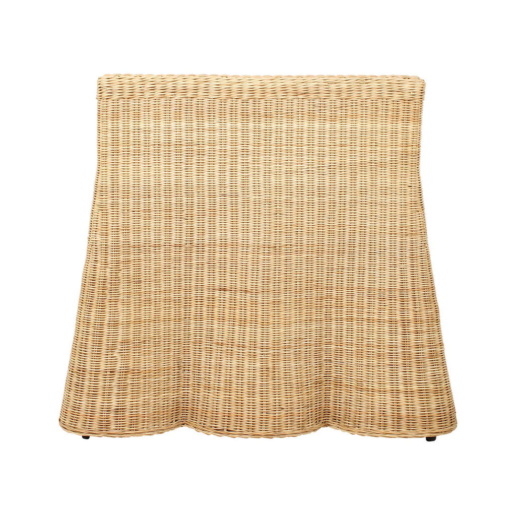 Mira Rattan Console Table With Scalloped Base