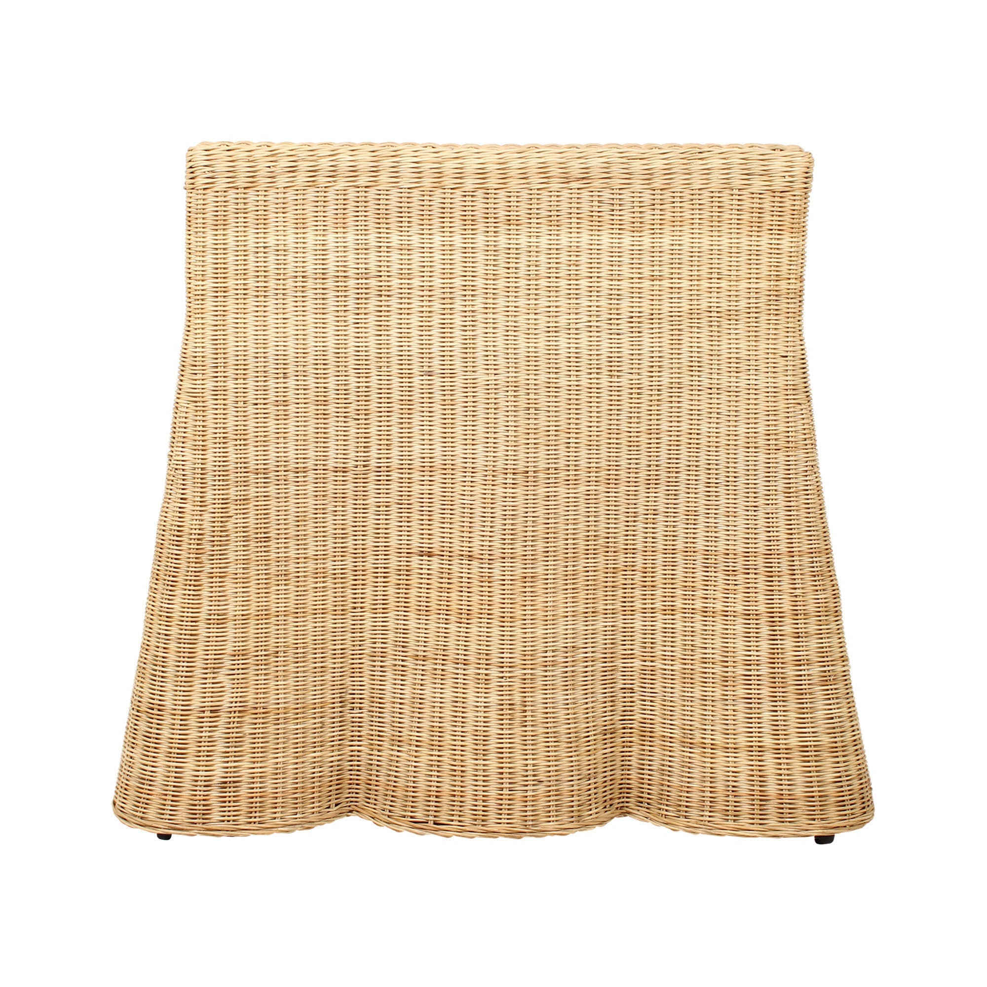 Mira Rattan Console Table With Scalloped Base