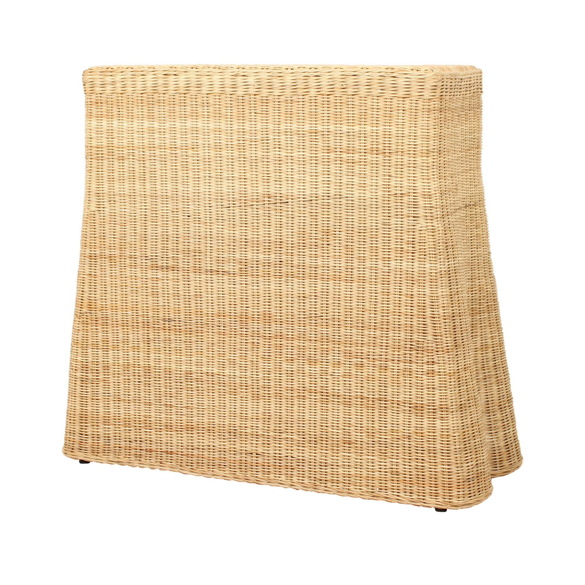 Mira Rattan Console Table With Scalloped Base