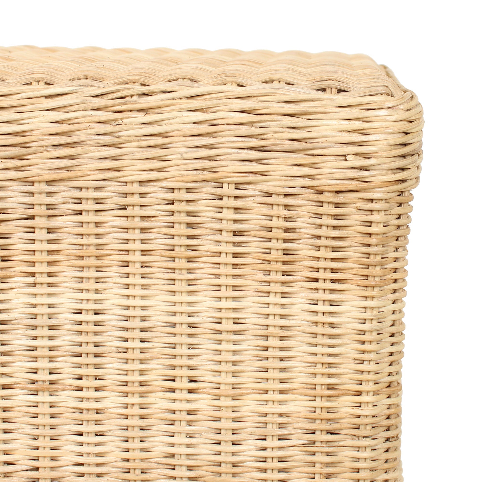 Mira Rattan Console Table With Scalloped Base