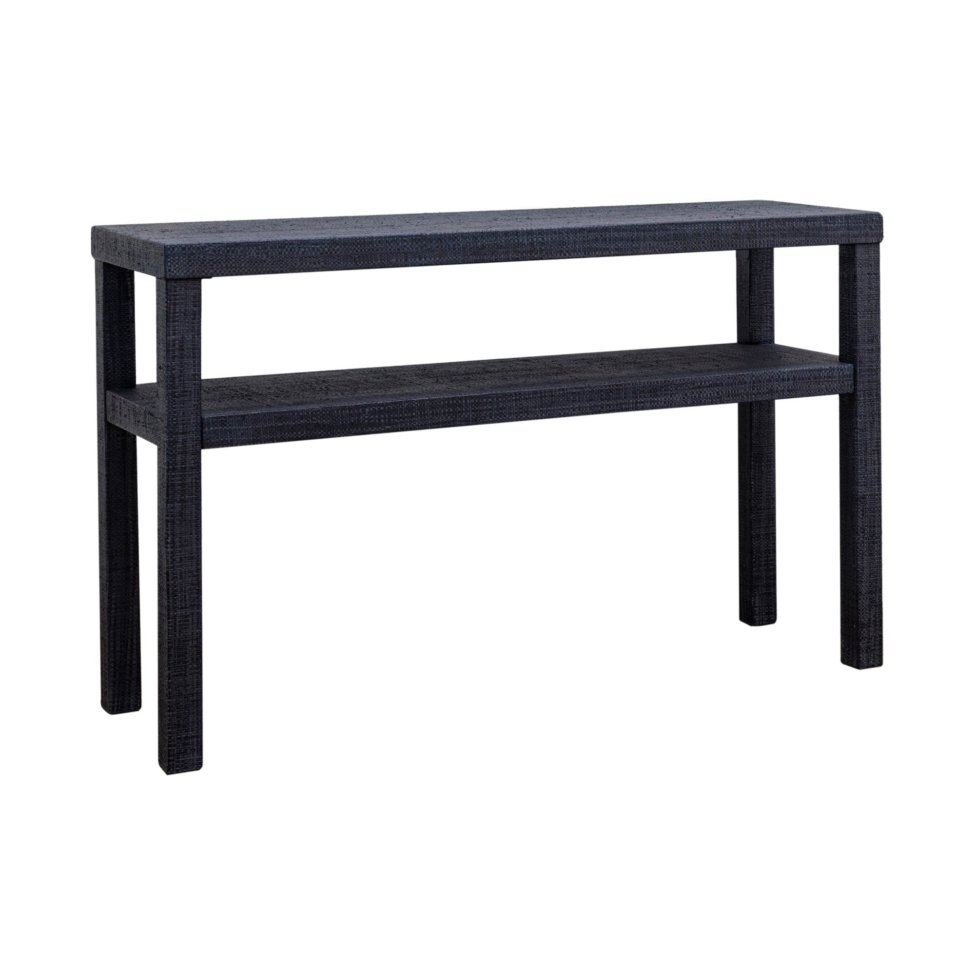 Gia Raffia Console Table, Navy
