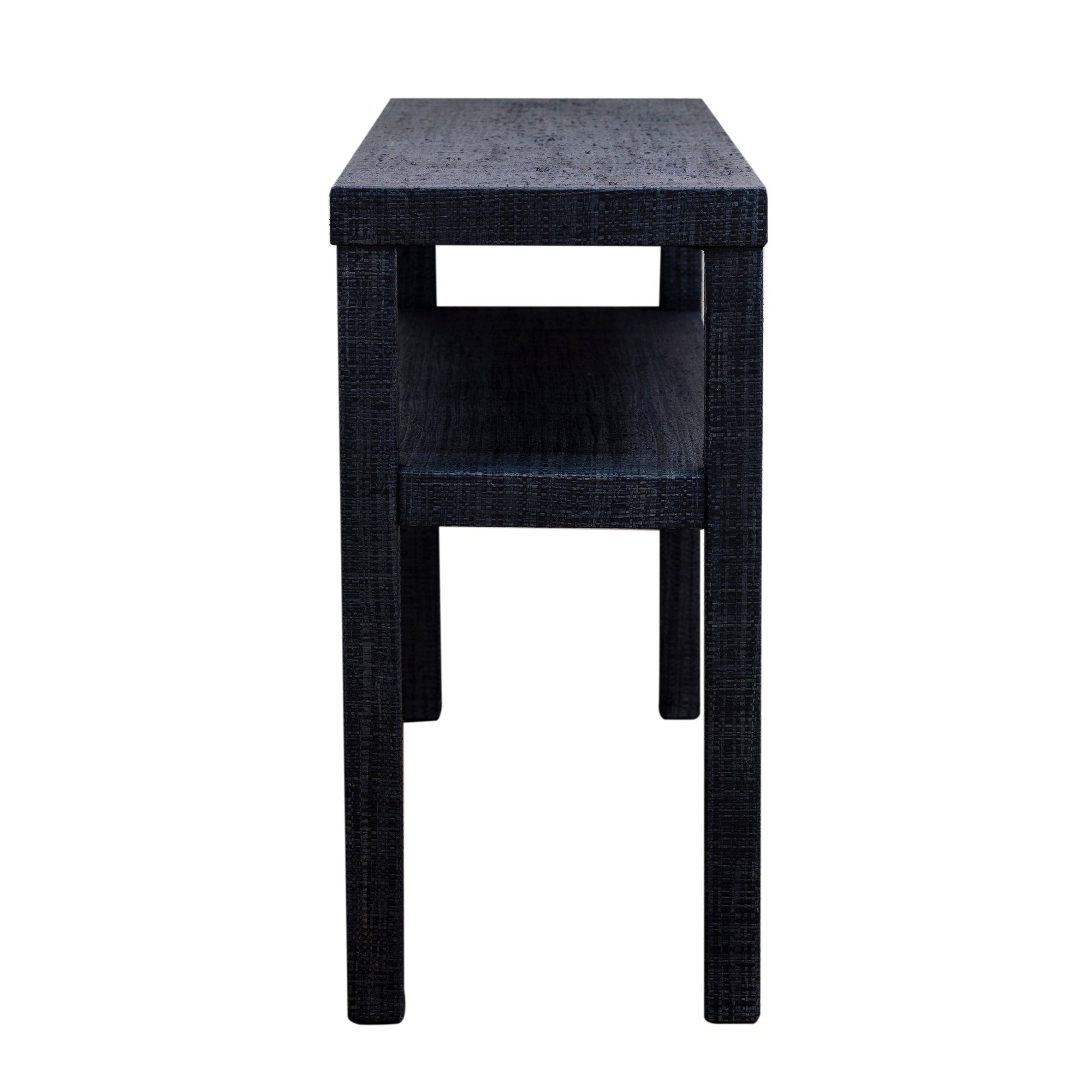Gia Raffia Console Table, Navy