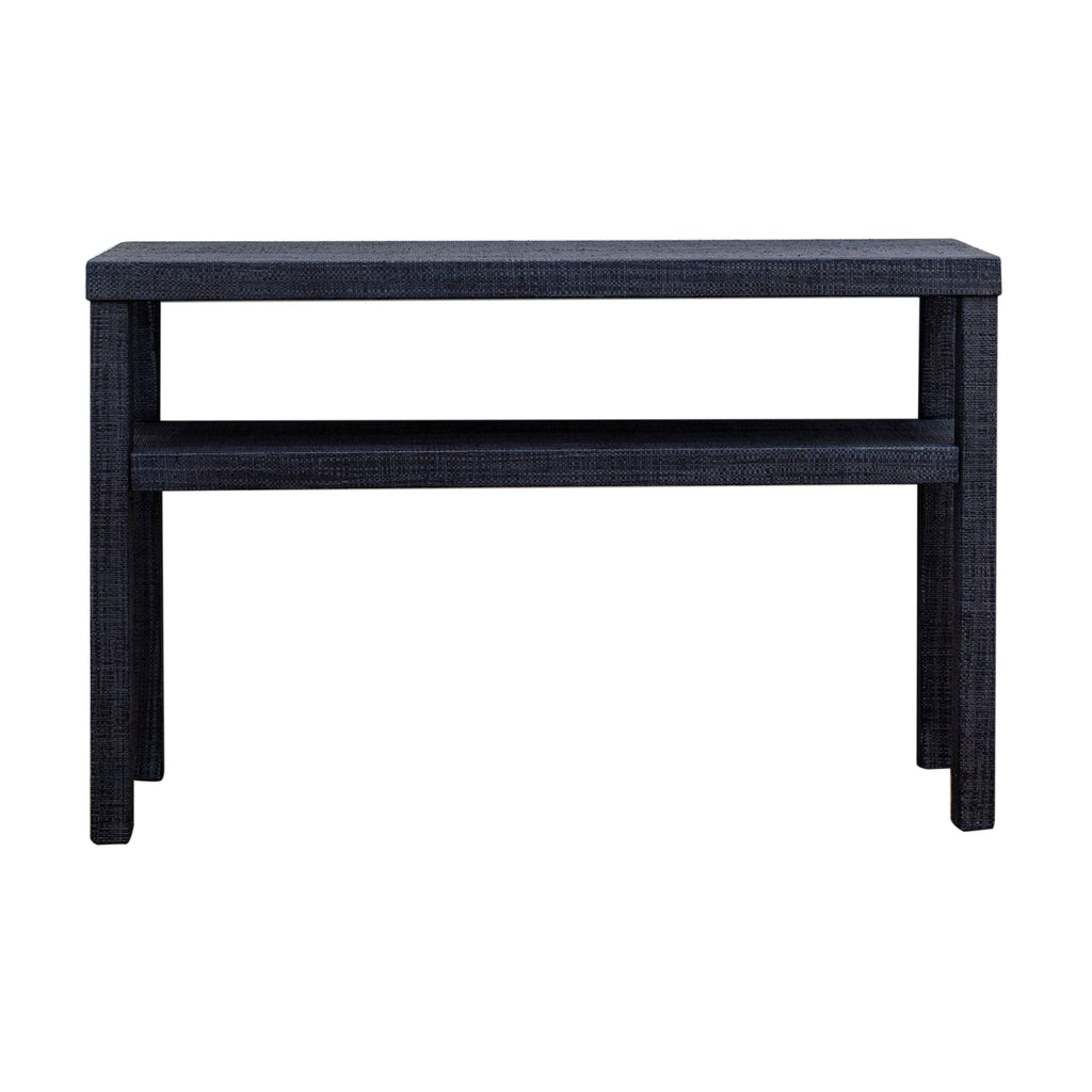 Gia Raffia Console Table, Navy