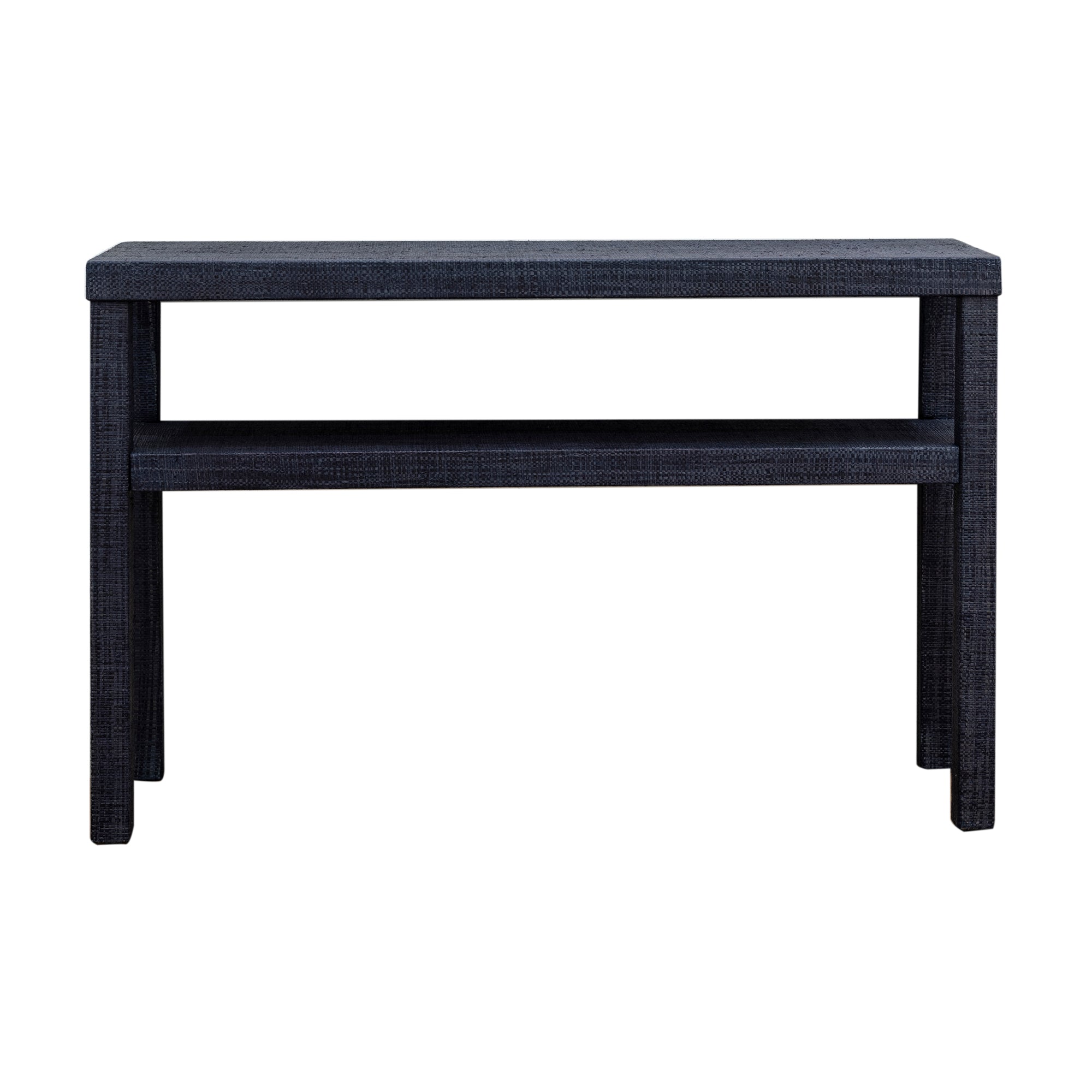 Gia Raffia Console Table, Navy