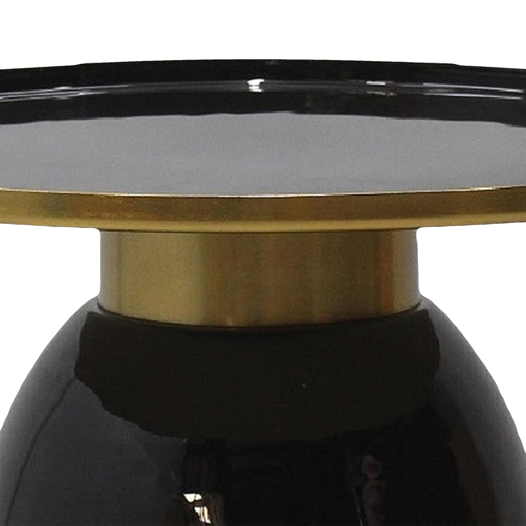 Samara Black Enamel Side Table