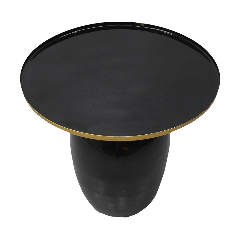 Samara Black Enamel Side Table