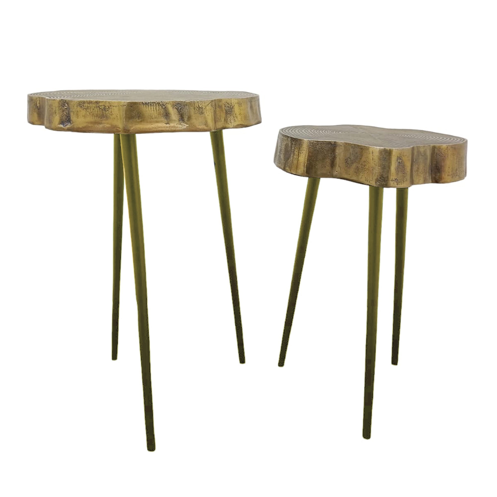 Willow Organic Tree Ring Side Tables, Set of 2