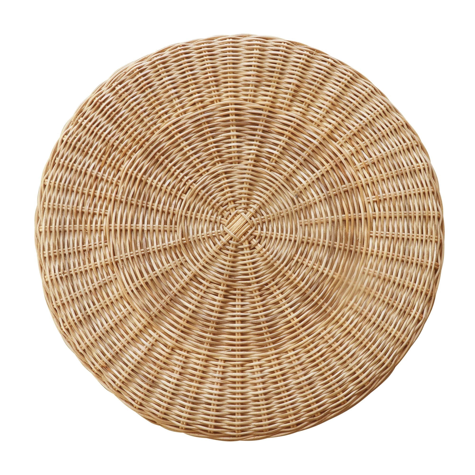 Mira Round Rattan Side Table With Scalloped Base