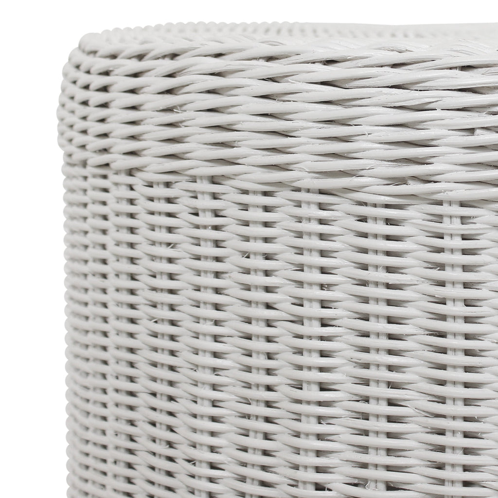 Mira Round Rattan Side Table With Scalloped Base