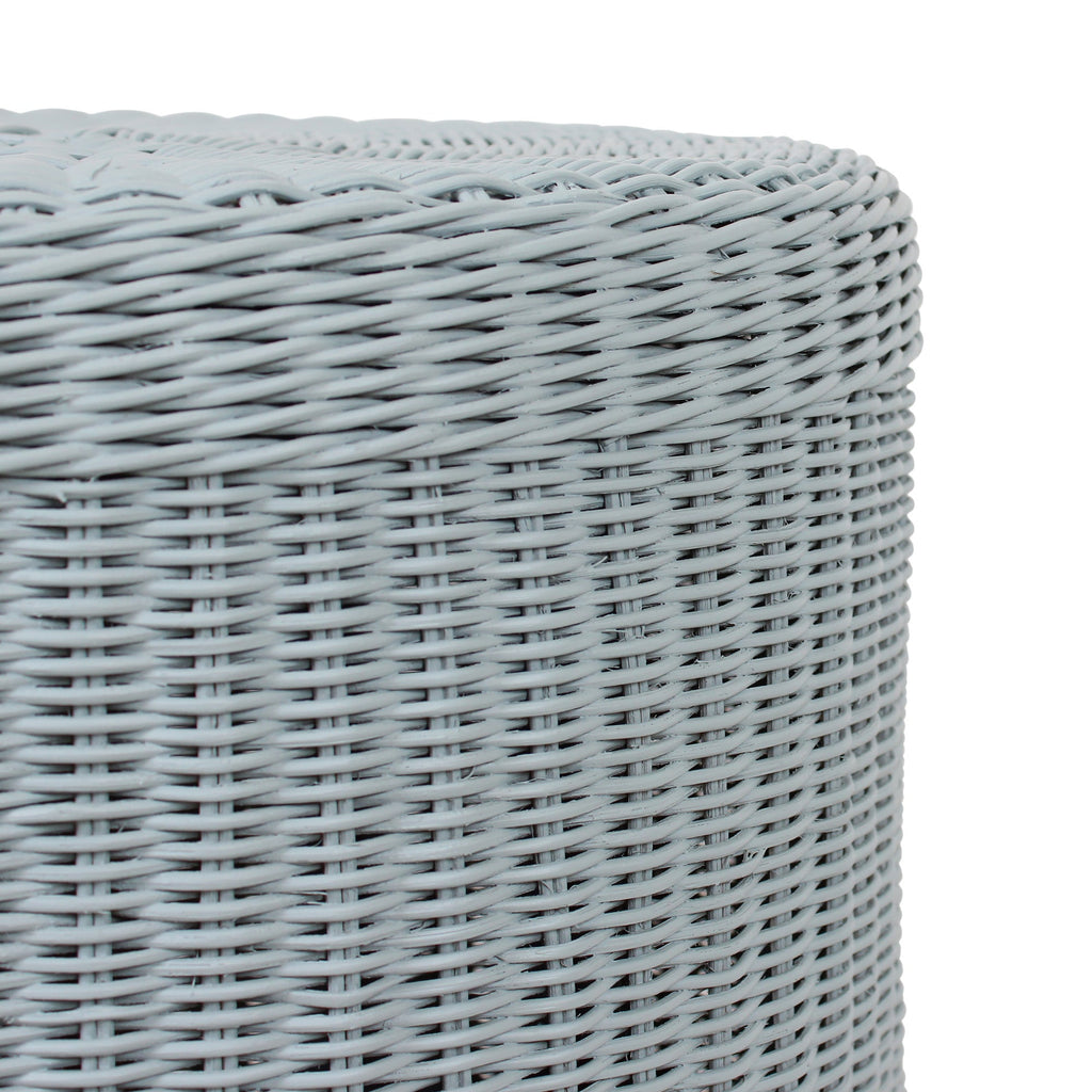 Mira Round Rattan Side Table With Scalloped Base