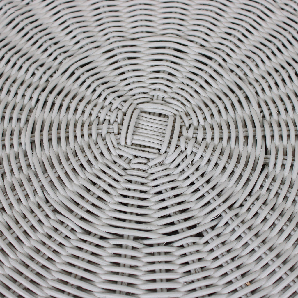 Mira Round Rattan Side Table With Scalloped Base