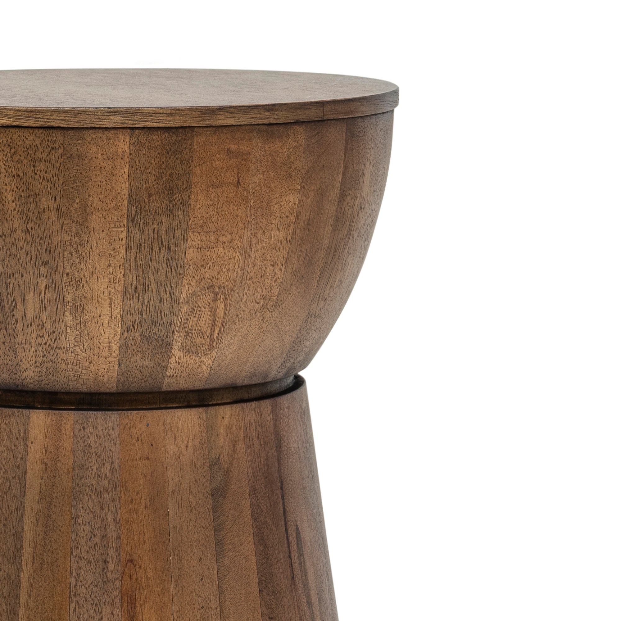 Grove Round Wood Drum Accent Table