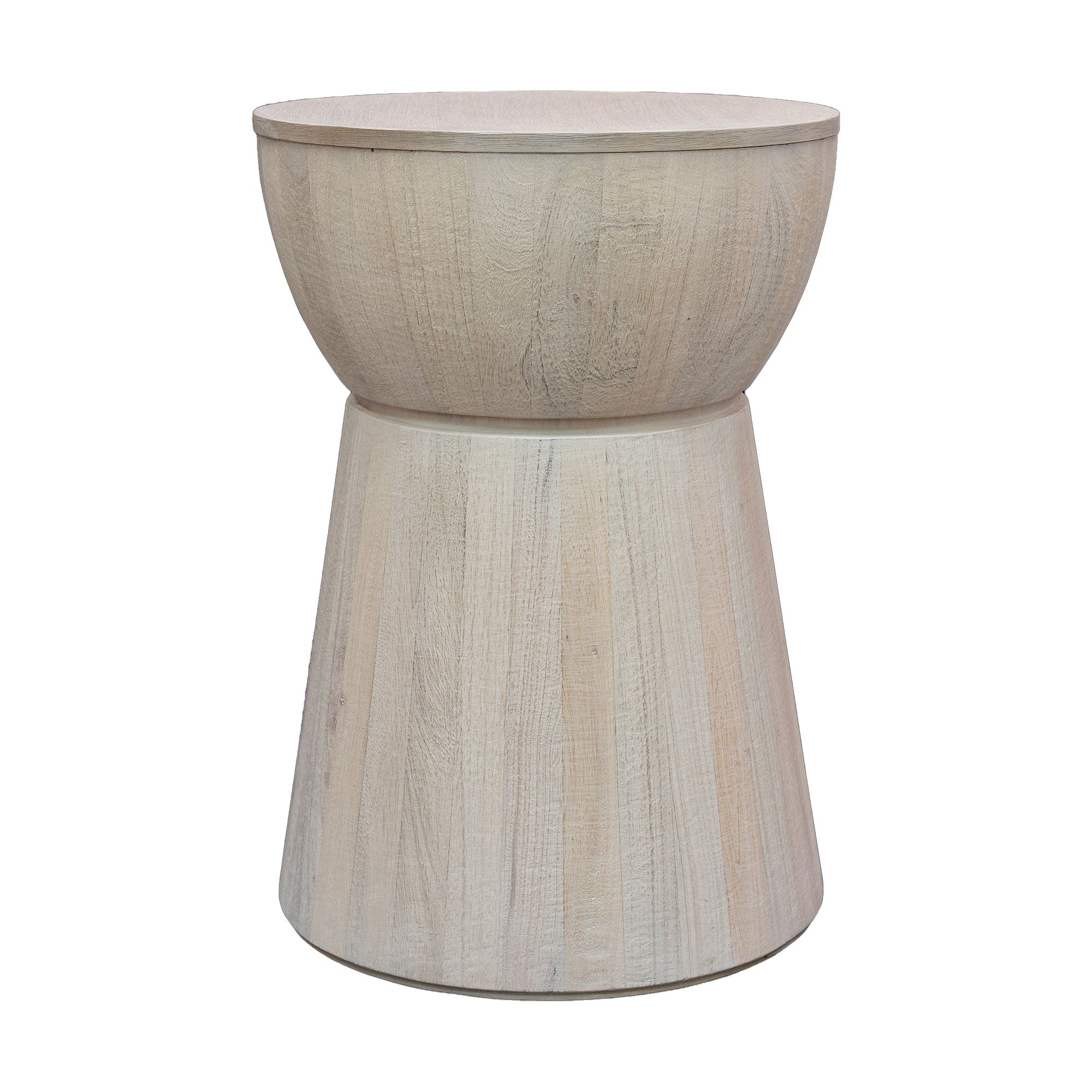 Grove Round Wood Drum Accent Table