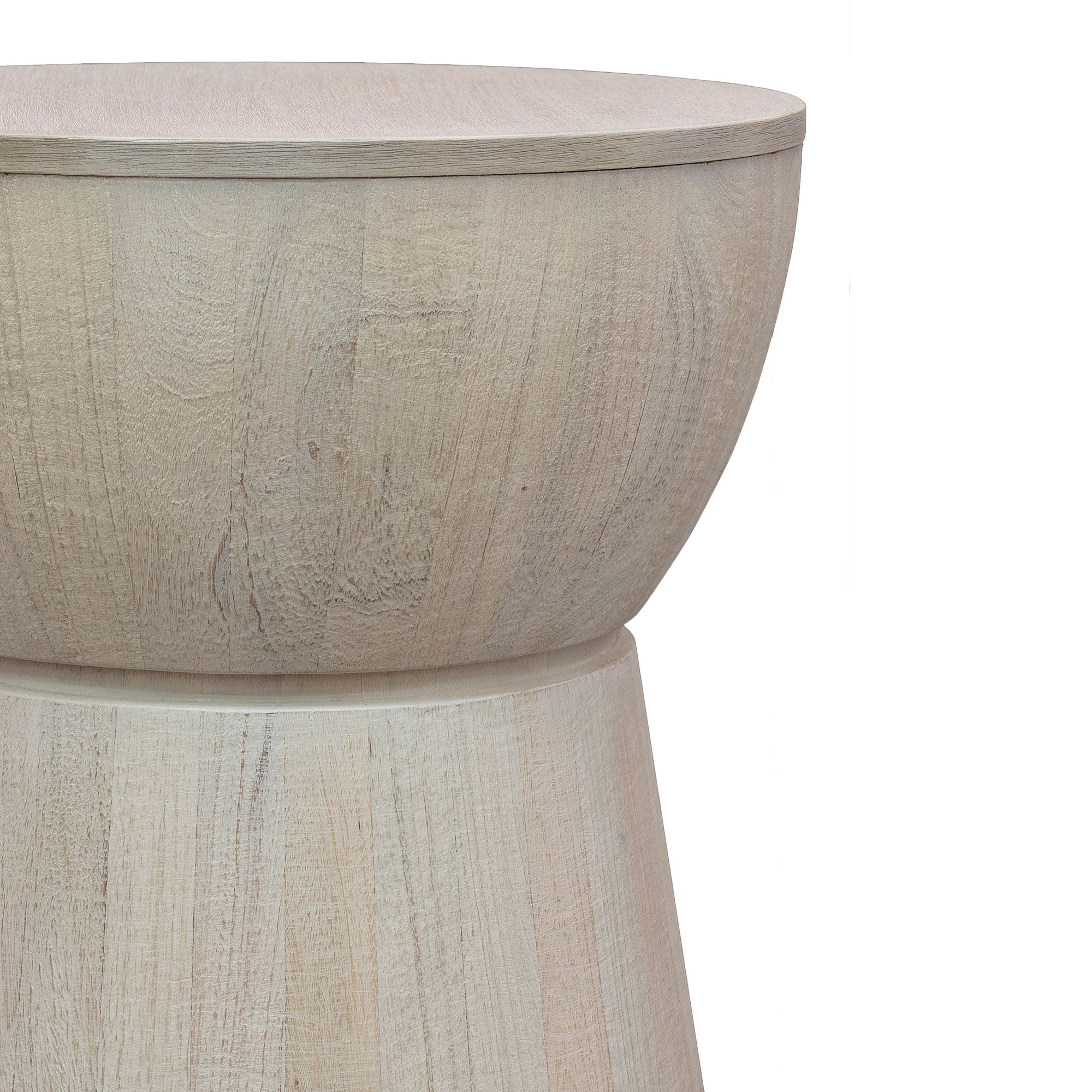 Grove Round Wood Drum Accent Table