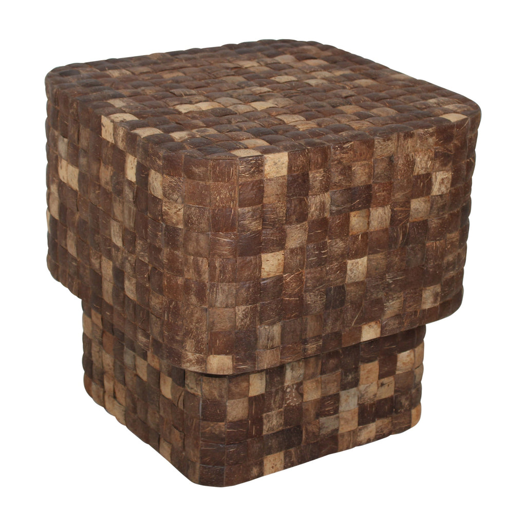 Samoa Square Coconut Shell Side Table