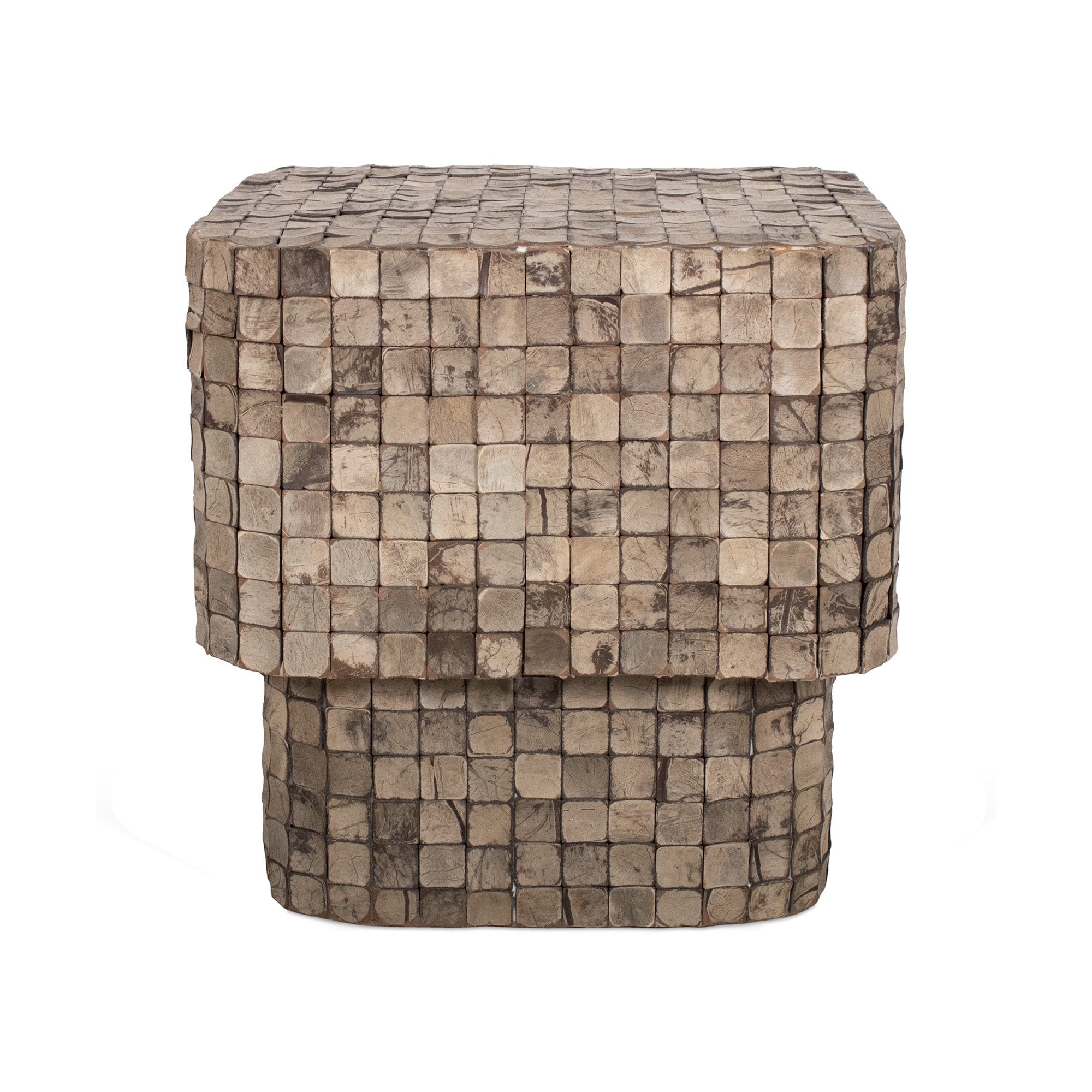 Samoa Square Coconut Shell Side Table