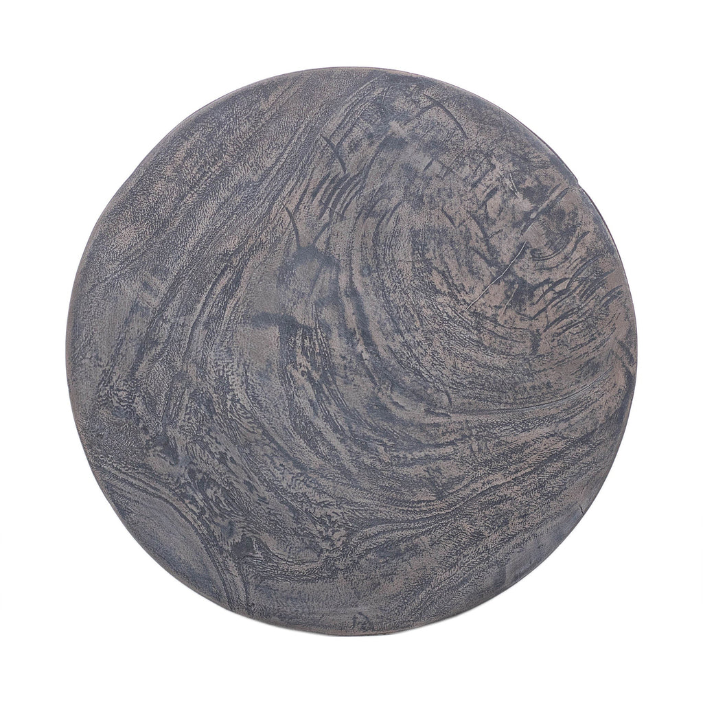 Tapered Solid Wood Round Pedestal Side Table