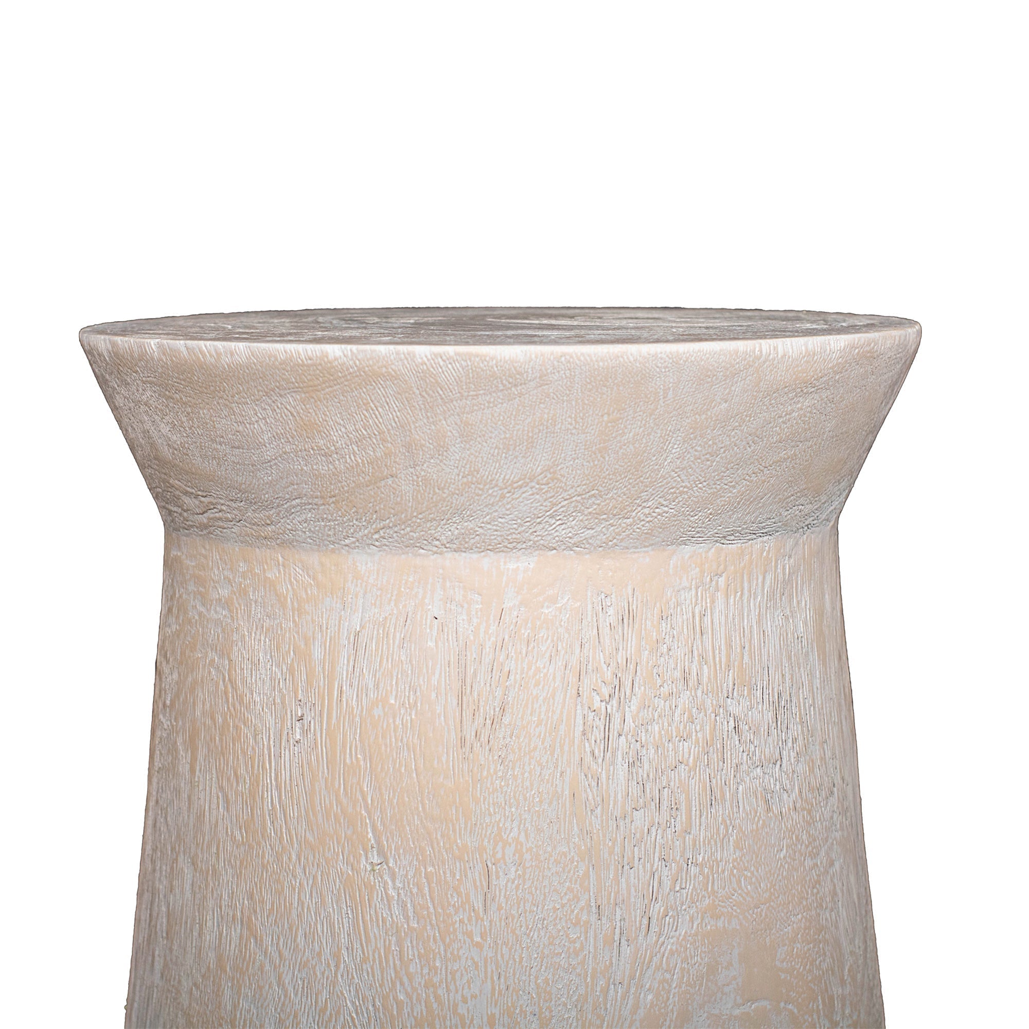 Tapered Solid Wood Round Pedestal Side Table